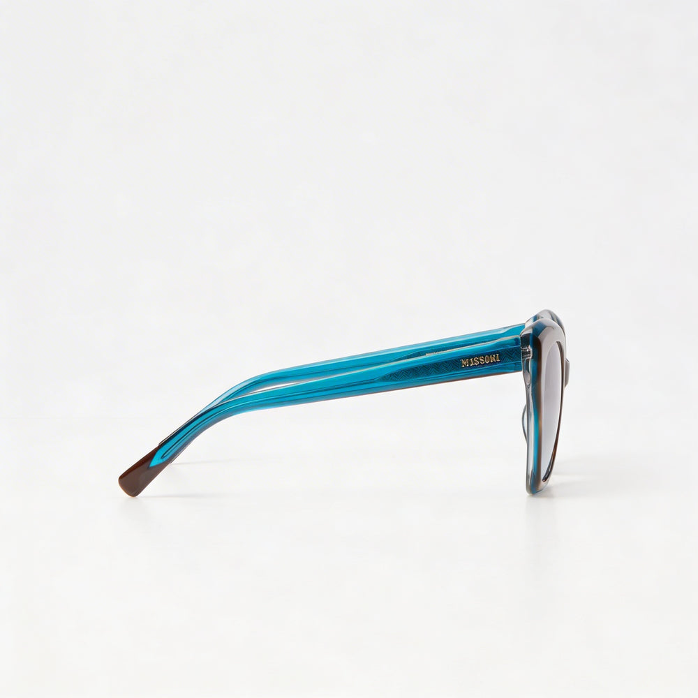 Gafas de sol clásicas de acetato Missoni para mujer con protección UV, degradado turquesa habana, 54 mm