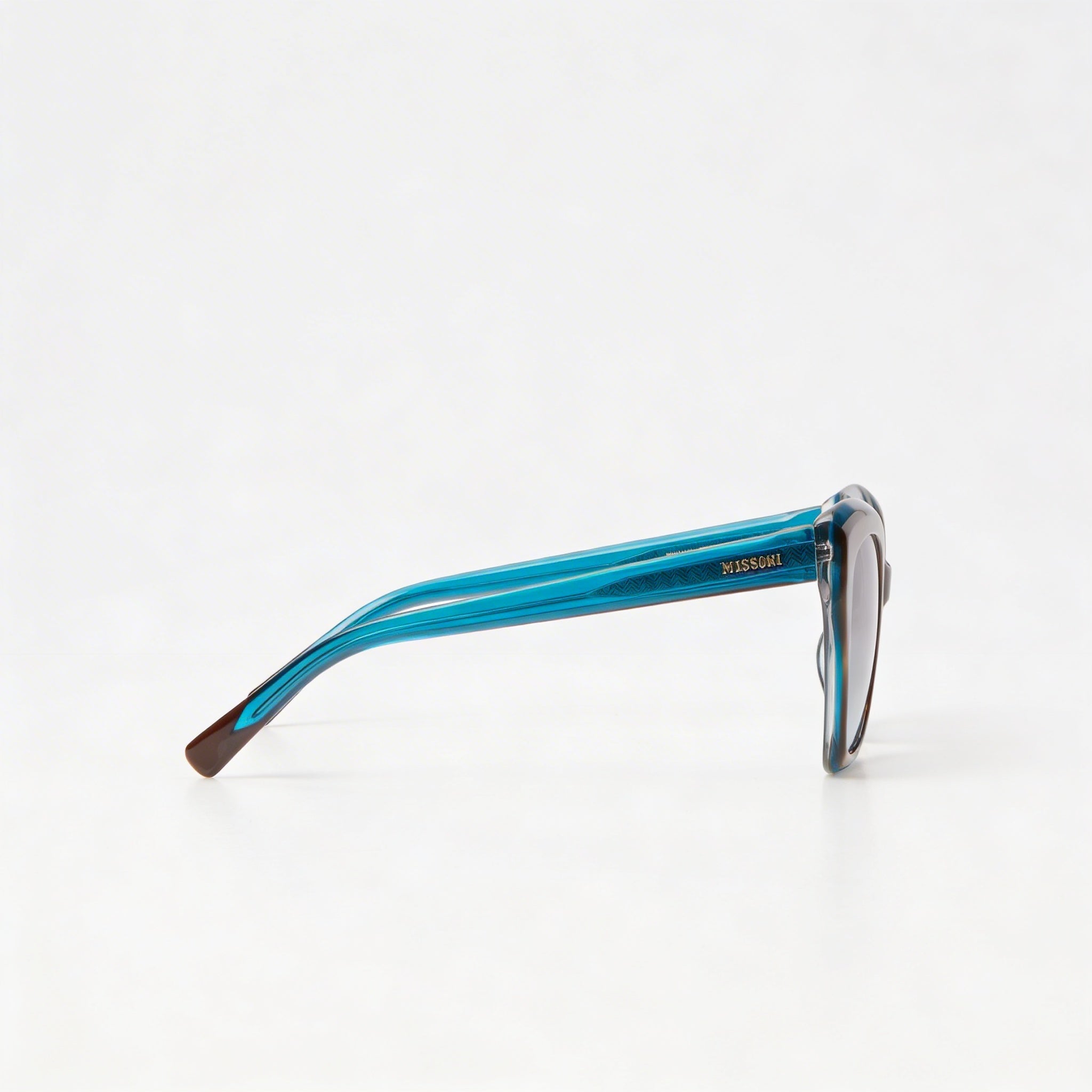 Gafas de sol clásicas de acetato Missoni para mujer con protección UV, degradado turquesa habana, 54 mm, Photo 3