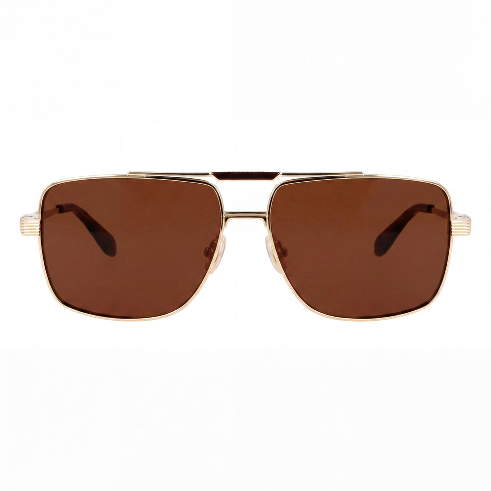 Ferragamo Sf318sp Unisex Gold Titanium Frame Eyewear with Non- Lenses, 60mm Lens Width