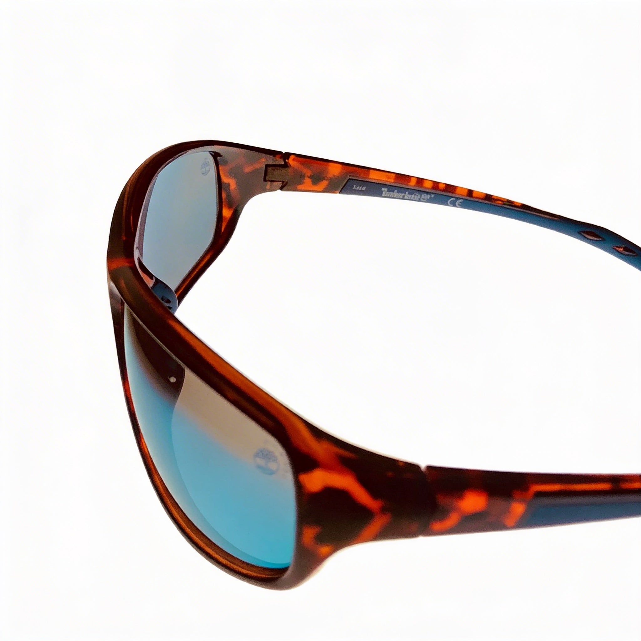 Timberland Men's Rectangle Wrap Plastic Frame & Lens Polarized UV Protection Sunglasses - Dark Havana Frame, Smoke Lens, 65mm, Photo 2