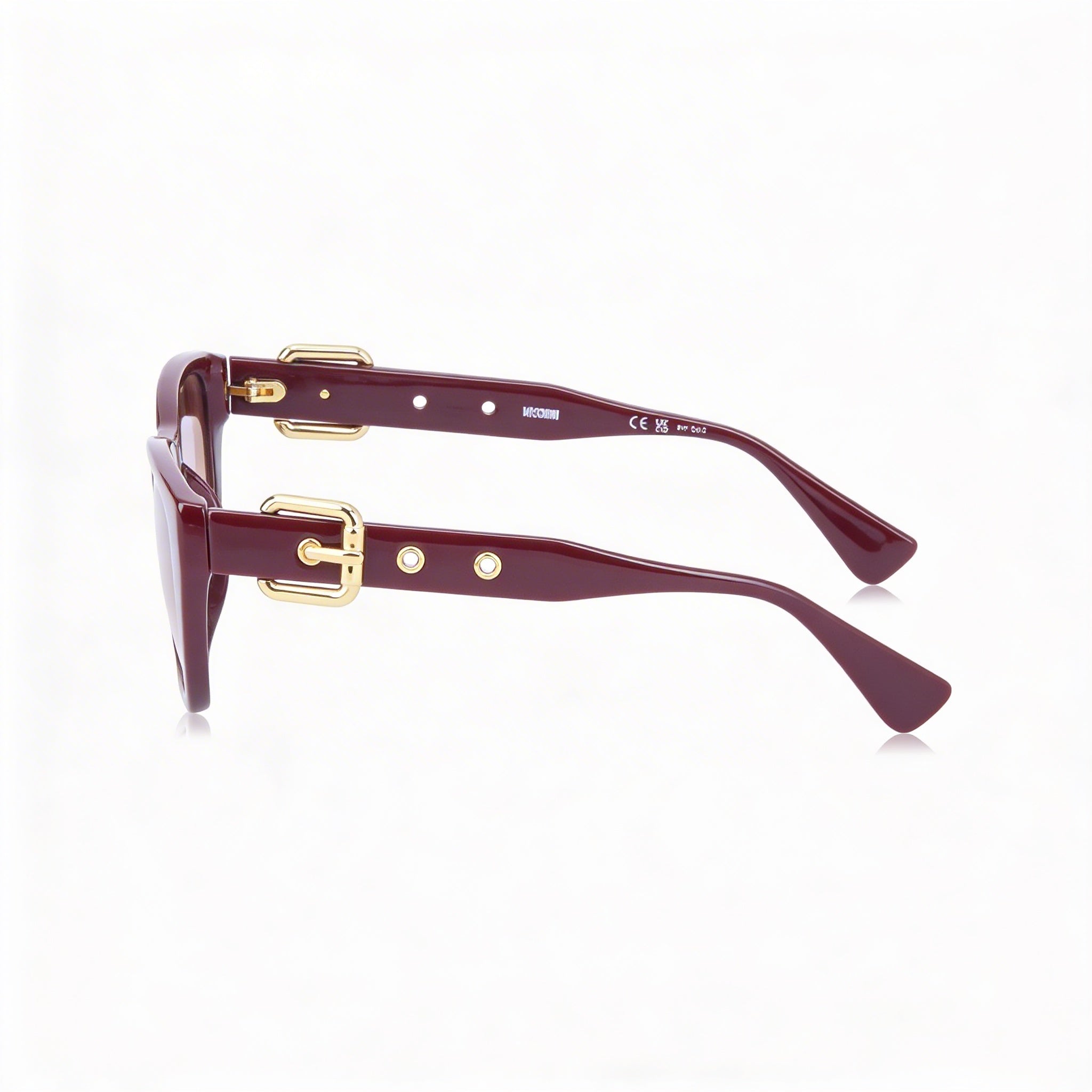 Gafas de sol Moschino MOS130/S Cat Eye para mujer, protección UV, montura burdeos con degradado marrón, lentes marrones, 55 mm, Photo 3