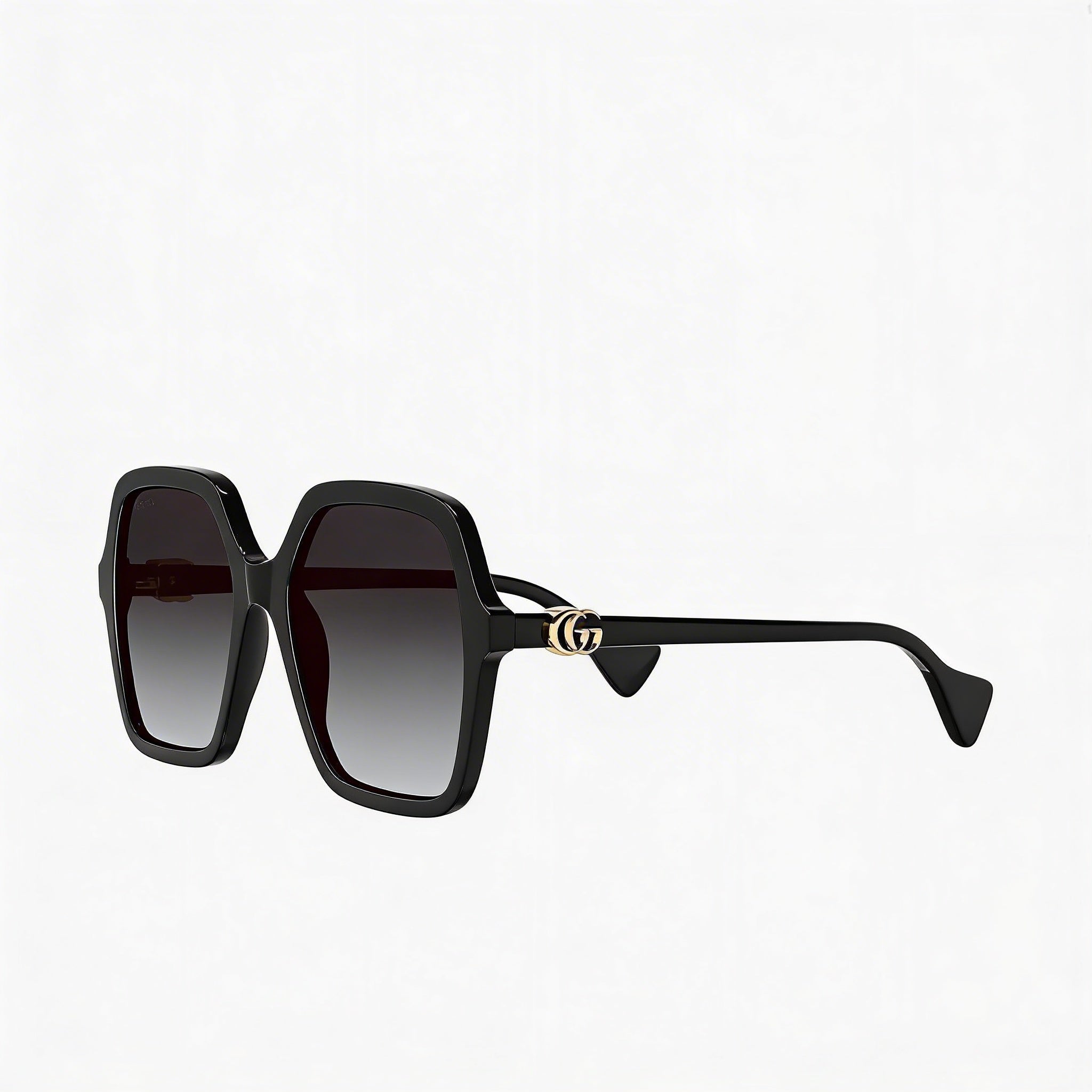 Gucci Gg1072s-001 Women's Black Plastic Full Rim Square Gradient Grey UV Protected Sunglasses 56mm, Photo 3