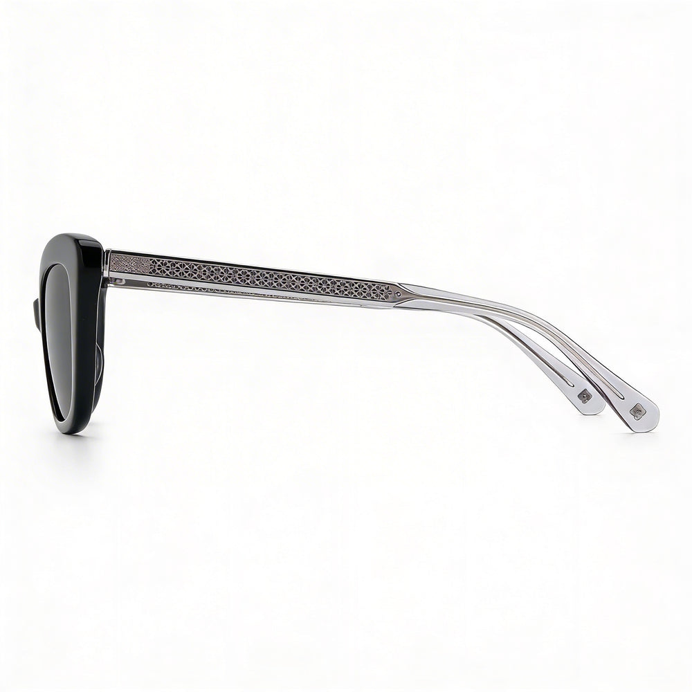 Kate Spade New York MERIDA/G/S Gafas de sol de plástico negras/grises de ojo de gato para mujer, lentes grises no polarizadas 100% UV 54 mm
