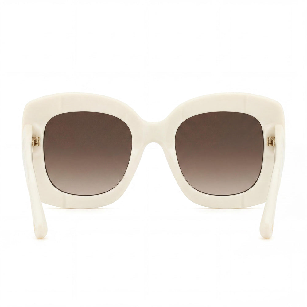 Gafas de sol Kate Spade New York para mujer, estilo casual, con montura de acetato en blanco roto y sombreado marrón, no polarizadas, de 50 mm