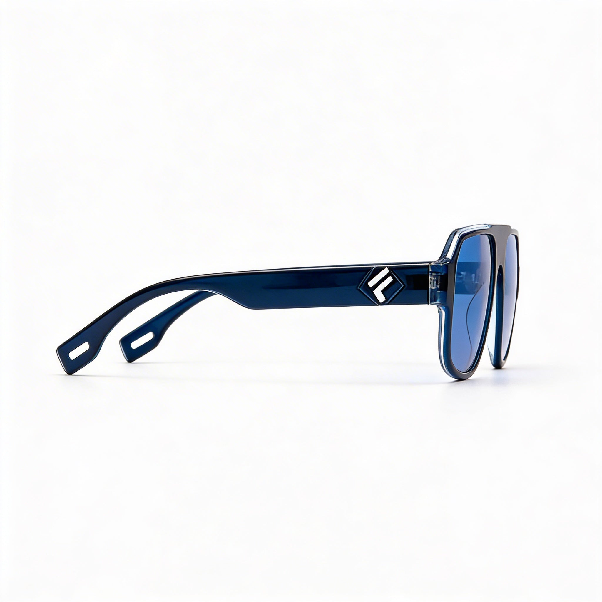 Gafas de sol unisex Fila Casual Navigator con montura de acetato transparente azul, lentes de POLIÉSTER CR39, 54mm, Photo 3