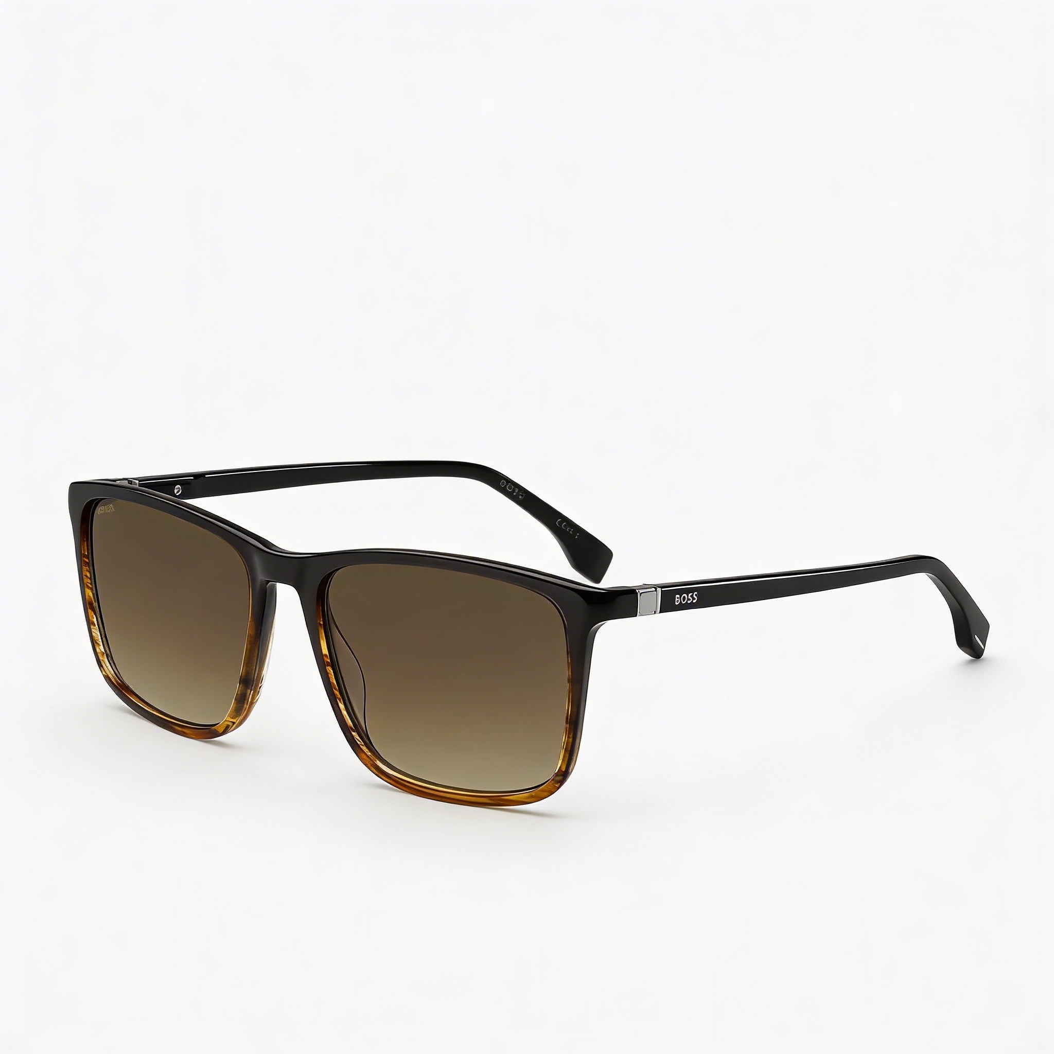 Hugo Boss INTERNATIONAL Men's Sunglasses, Acetate Brown Horn Frame, Brown Horn Lenses, UV Protection, 56mm, Photo 3