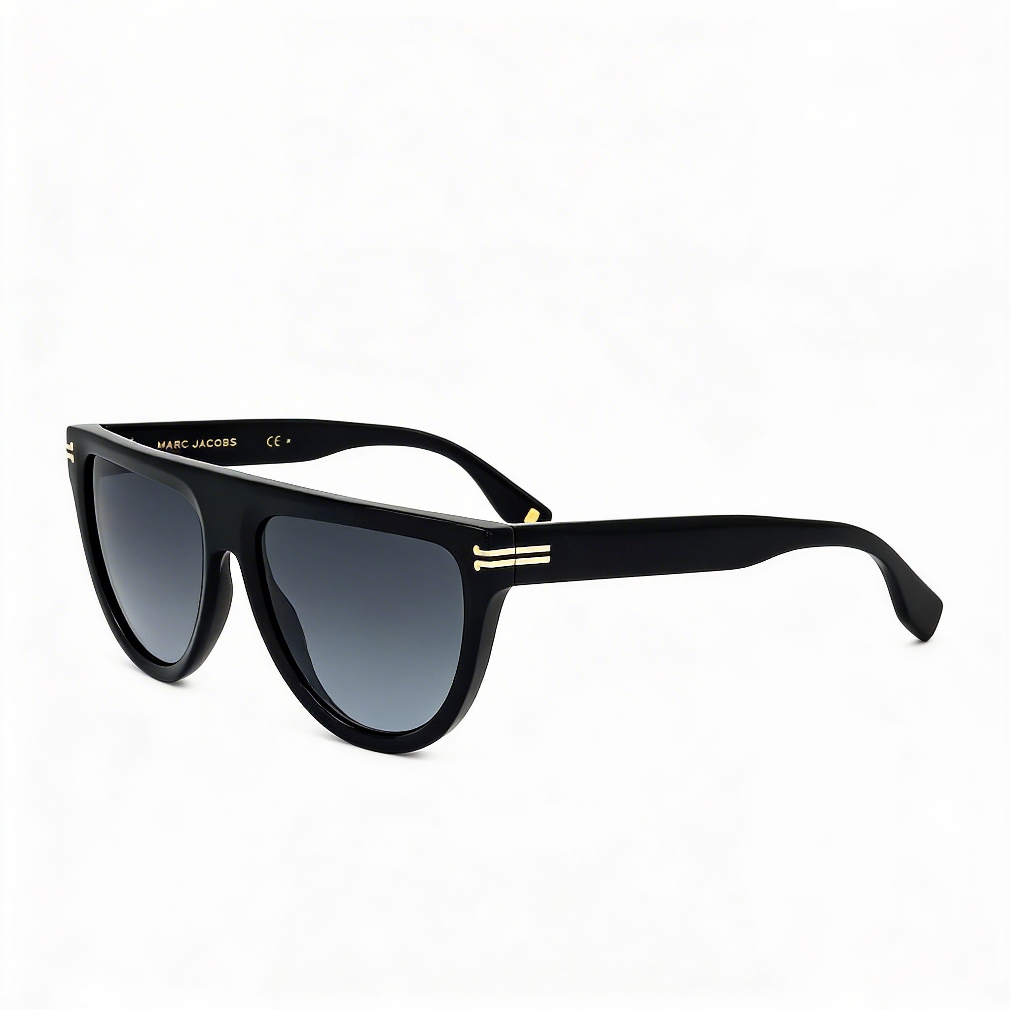 Marc Jacobs MJ 1069/S Classic Style Women's Black Acetate Frame Dark Grey Shaded Lenses Sunglasses 55mm, Photo 3