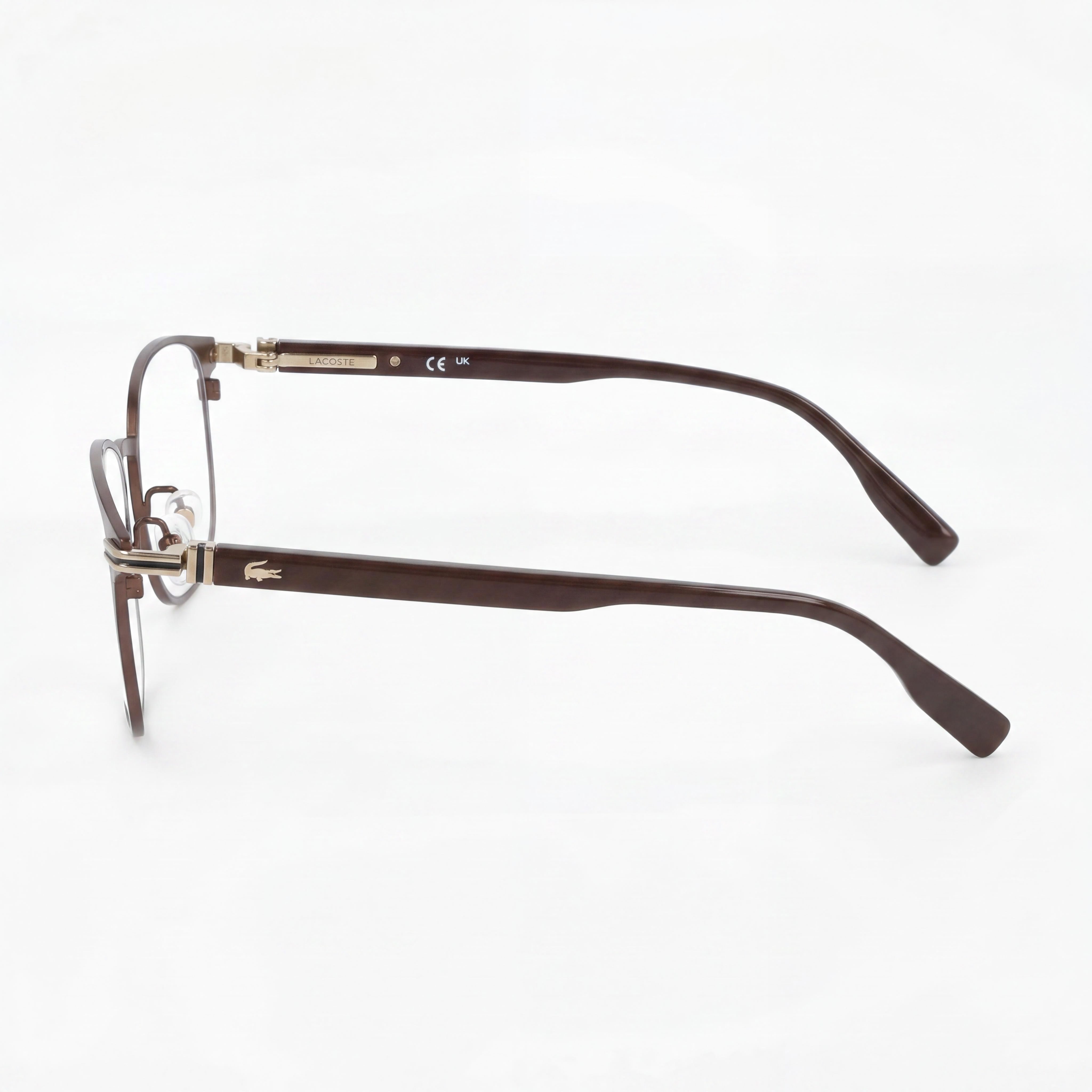Lacoste L2530lb Unisex Satin Brown Polycarbonate Eyeglasses with 52mm Lens Width, 18mm Bridge, 145mm Temples, Photo 2