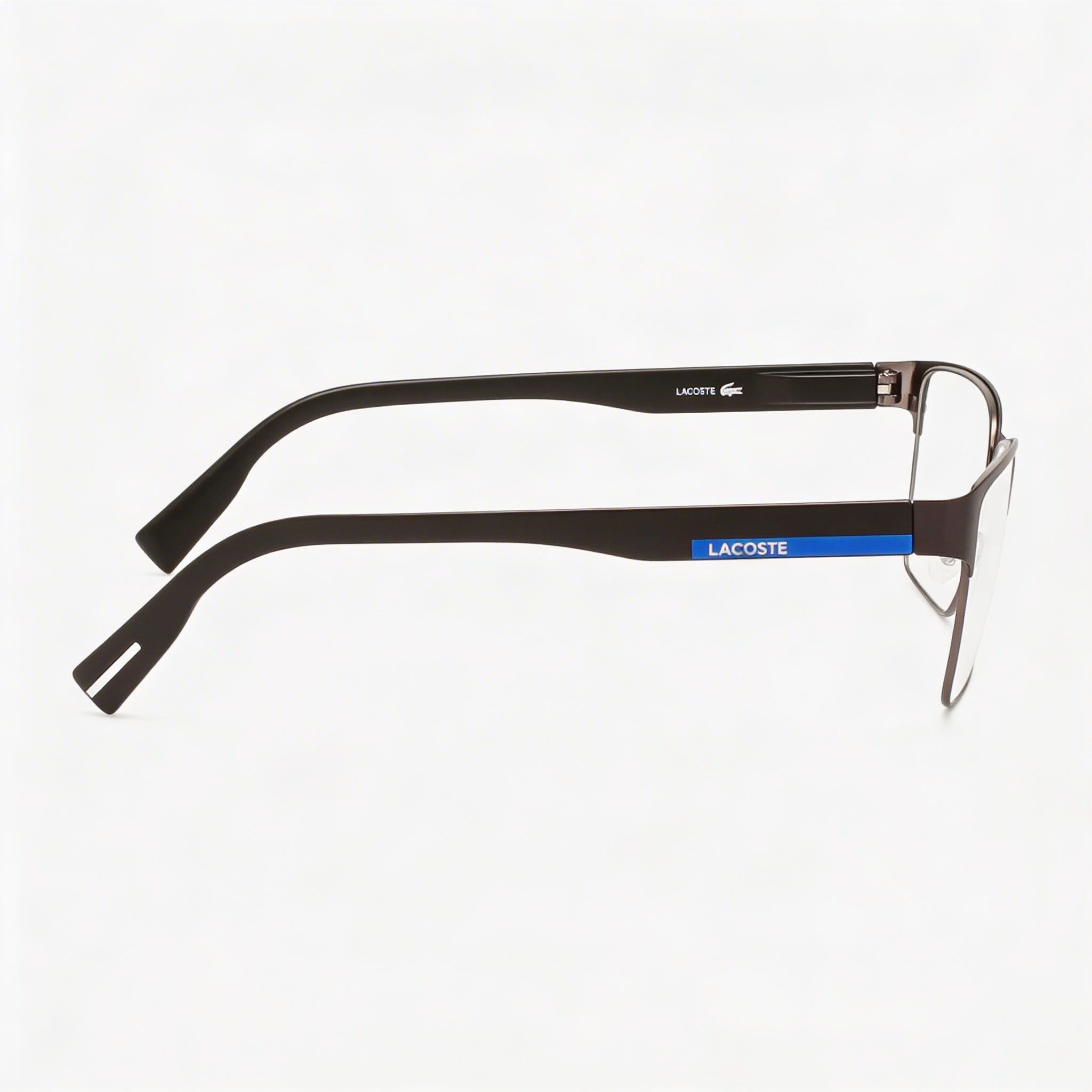 Lacoste Casual. Unisex Propionate Frame Matte Black Optical Eyeglasses with Polycarbonate Lenses 55mm, Photo 3