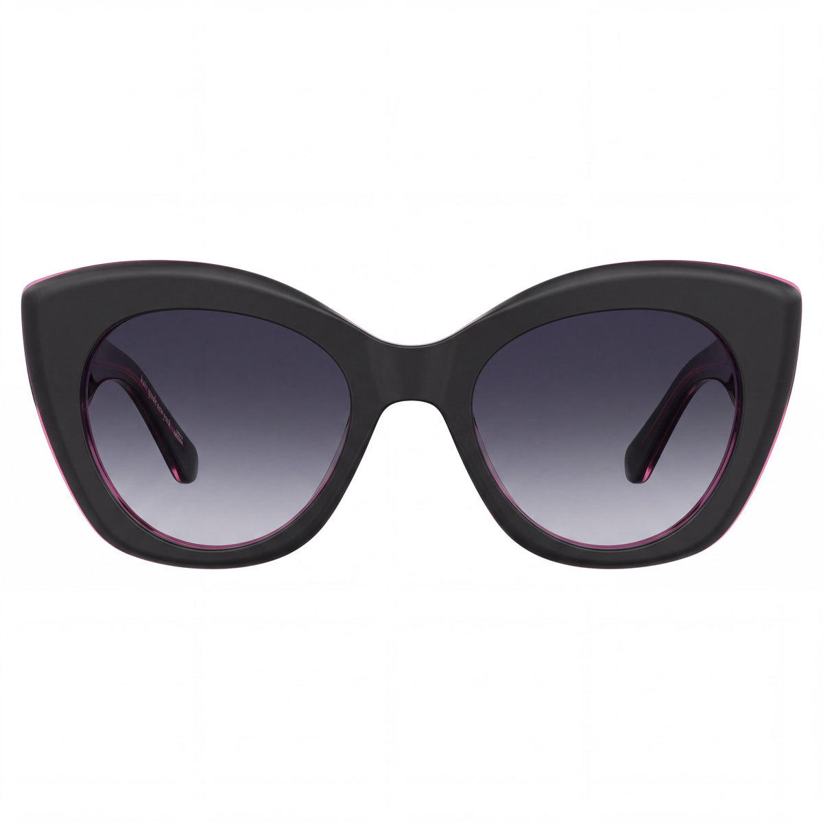 kate spade new york Ks Dominica/S Rectangular Browline Women's Black Pink Acetate Lightweight Dark Grey 100% UV 49-20-140, Photo 2