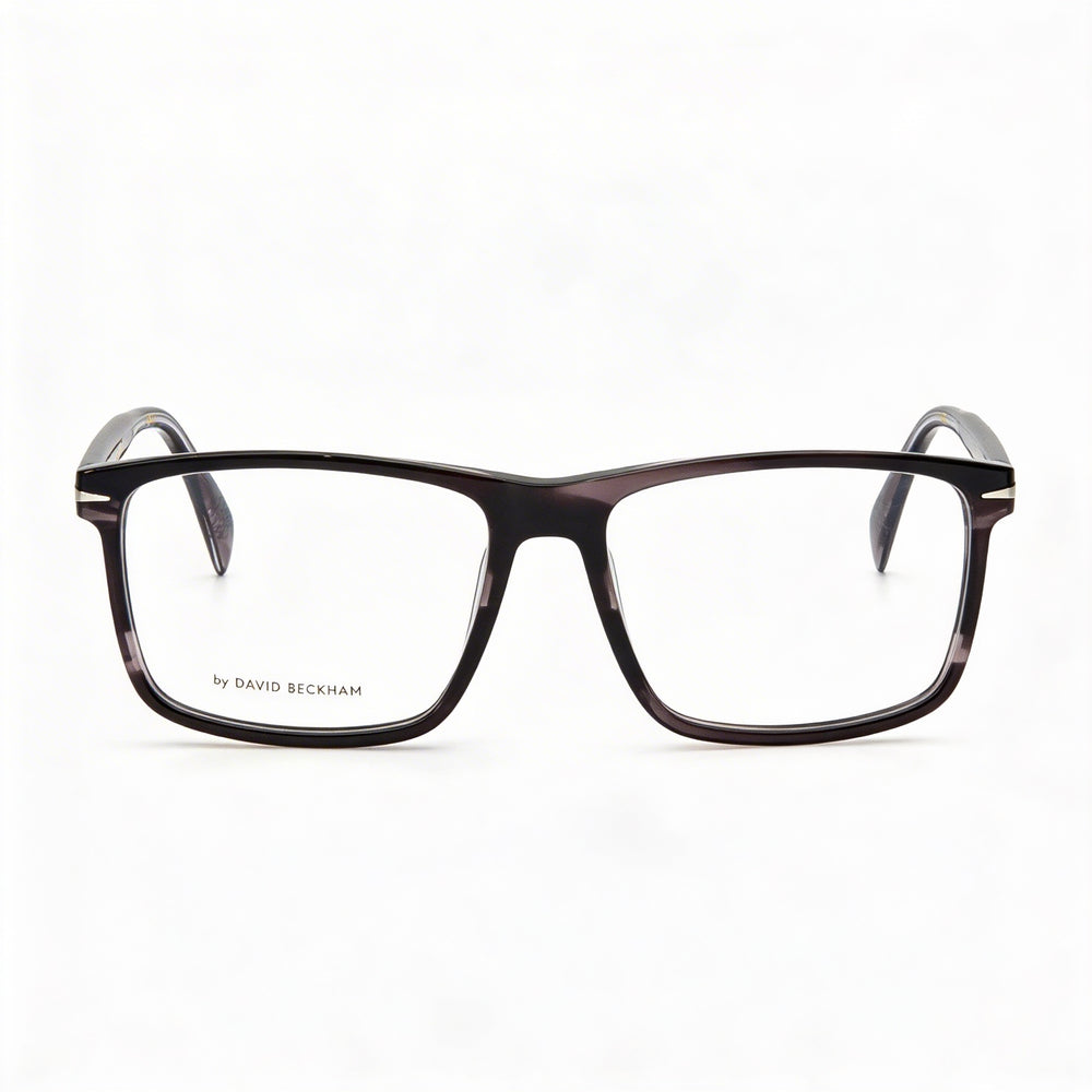 David Beckham Contemporary Unisex Titanium Frame Polycarbonate Lenses Grey Horn Eyewear 56