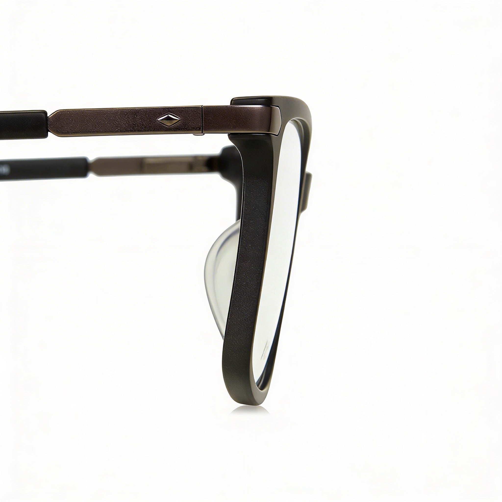 Fossil 7075/G Gafas Unisex Rectangulares de Acetato Negro Mate y Acero Inoxidable de 52 mm, Photo 2