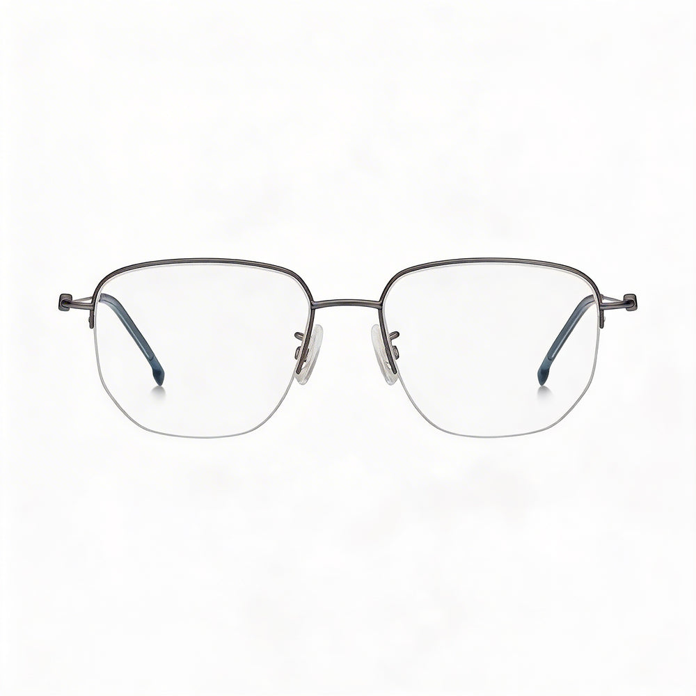 Hugo Boss Modern para hombre Gafas no polarizadas de aleación de acero, rutenio oscuro mate 54 mm