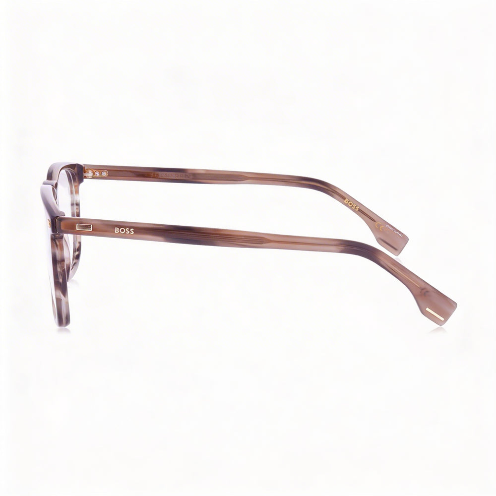 Gafas Ópticas Unisex Hugo Boss Modern Collection con Montura de Plástico Marrón Grisáceo, Ancho de Lente de 53 mm