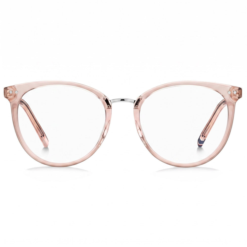 Gafas de sol Tommy Hilfiger TH 1734 de acetato ovalado y acero inoxidable para mujer, montura rosa claro o gris, lente rosa claro de 50 mm