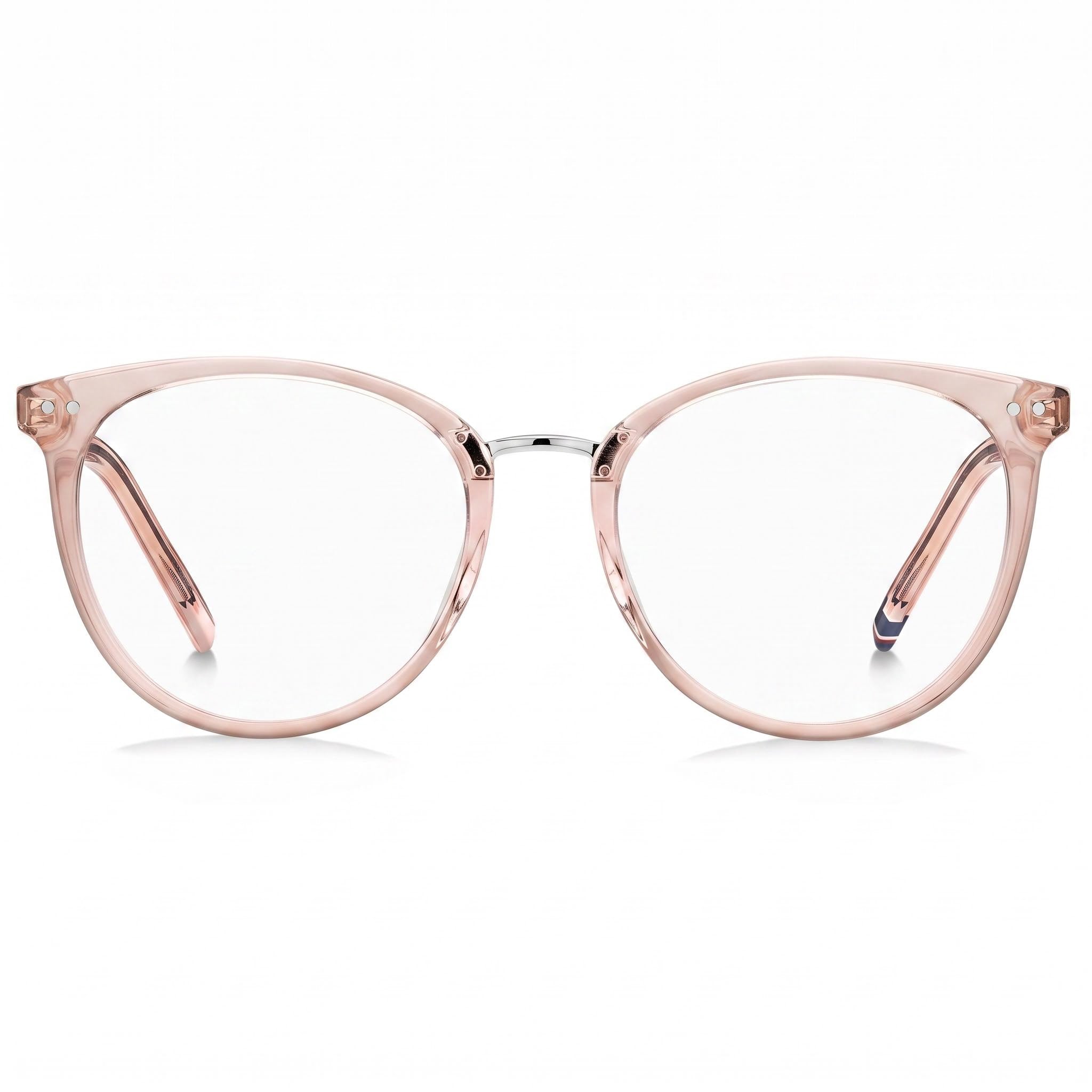 Tommy Hilfiger TH 1734 Women's Oval Acetate Stainless Steel Eyeglasses Light Pink Or Gray Frame, Light Pink Lens 50mm, Photo 2