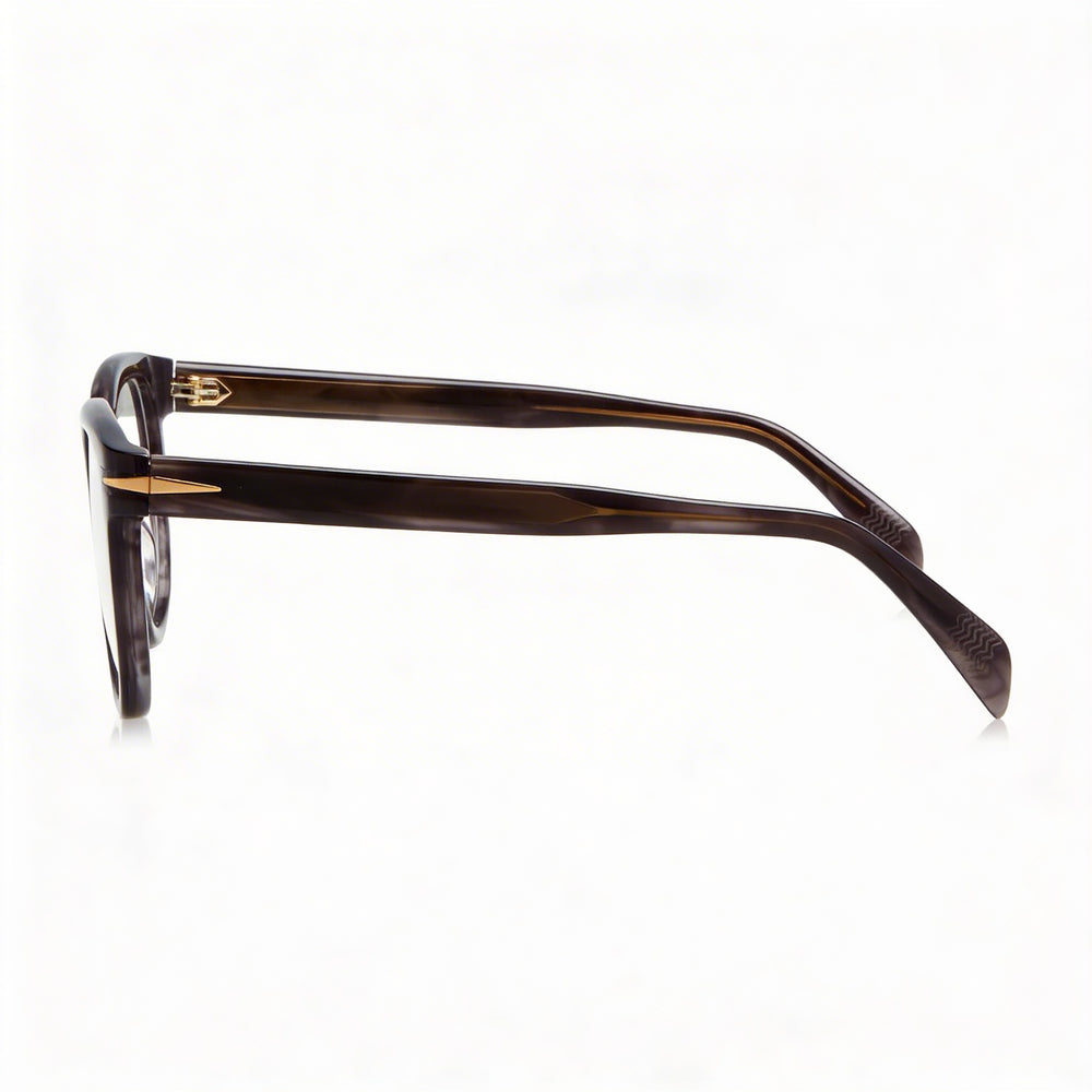 Gafas de sol unisex David Beckham DB 7097 con montura de plástico en color cuerno gris y lentes de policarbonato de 50 mm de ancho.