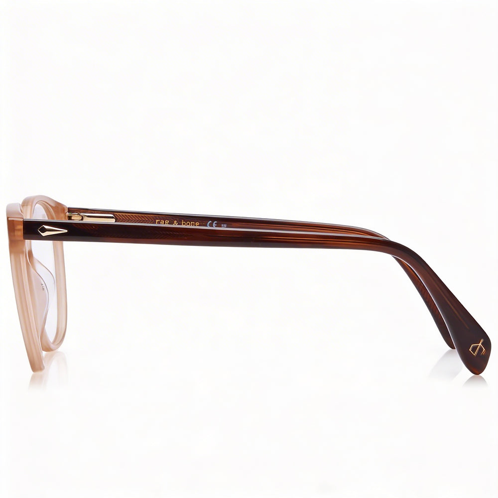 Gafas modernas de acetato marrón para mujer de Rag & Bone con lentes de 52 mm, puente de 16 mm y patillas de 140 mm