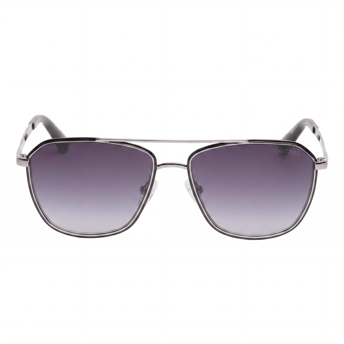 Gafas de sol de metal GUESS para hombre, montura de plástico negra, lentes polarizadas con degradado de humo, ancho de lente 56 mm, Photo 2