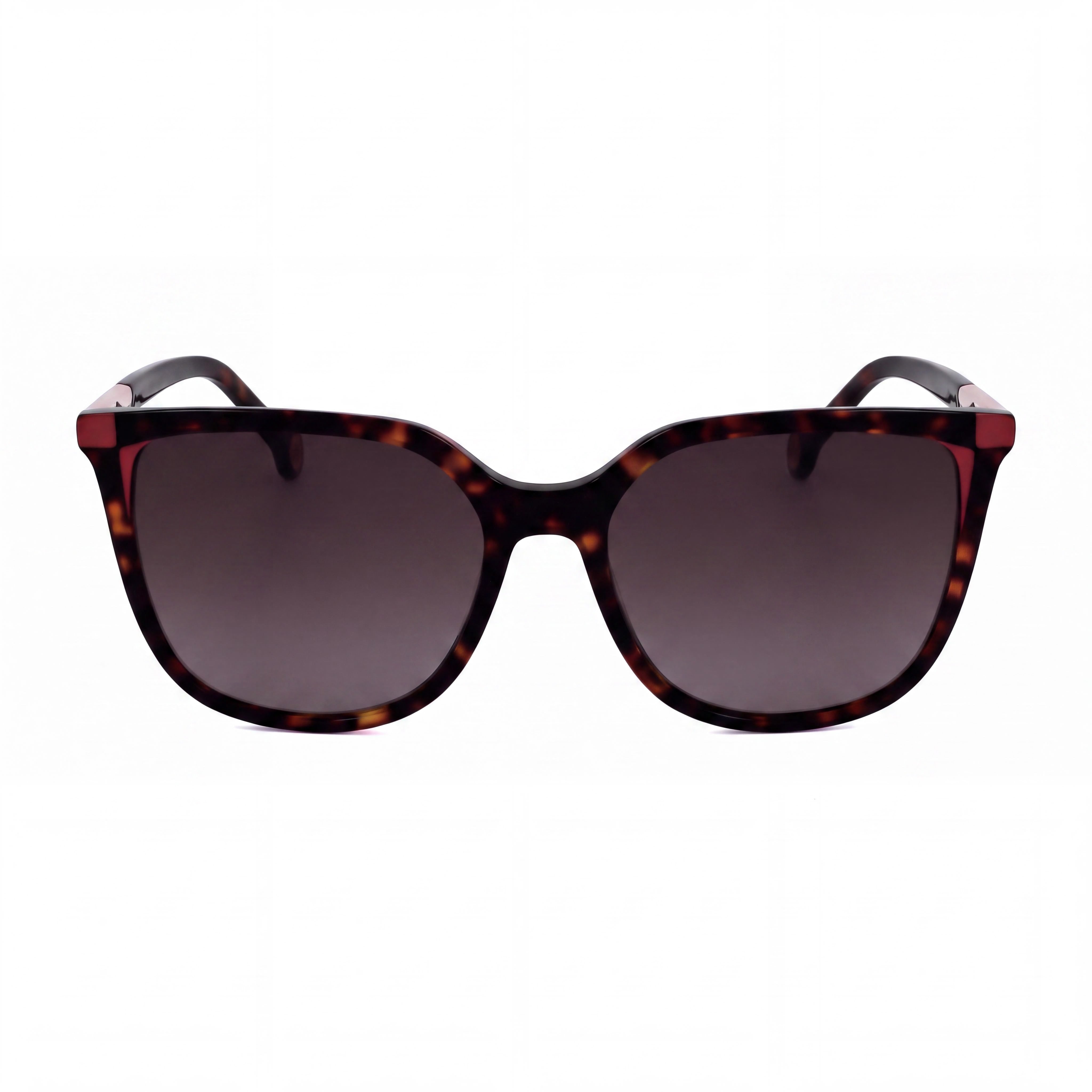 Carolina Herrera Modern Women's Cat Eye Acetate Havana Red Frame Brown Shaded Lenses 54mm Sunglasses, Photo 2