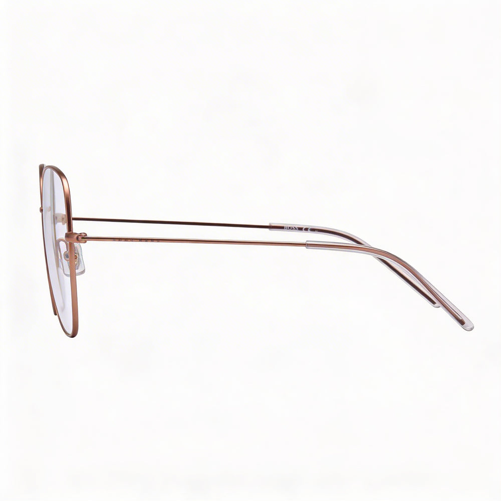 Gafas Hugo Boss Boss 1214 de titanio para mujer con montura de cobre dorado y lentes no metálicas rojo dorado de 55 mm