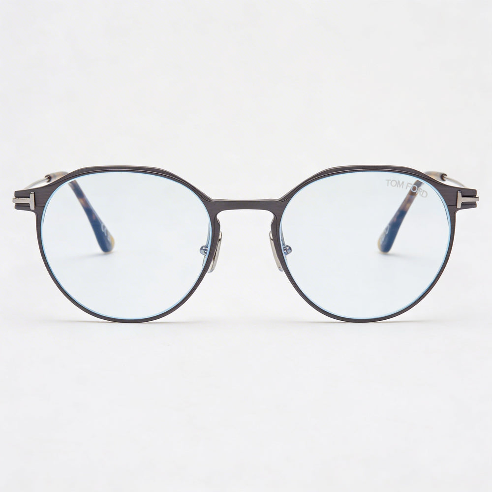 Gafas de sol Tom Ford Ft5866-b para hombre, montura de magnesio azul claro, rutenio oscuro mate, gris habana brillante, 52-19-145