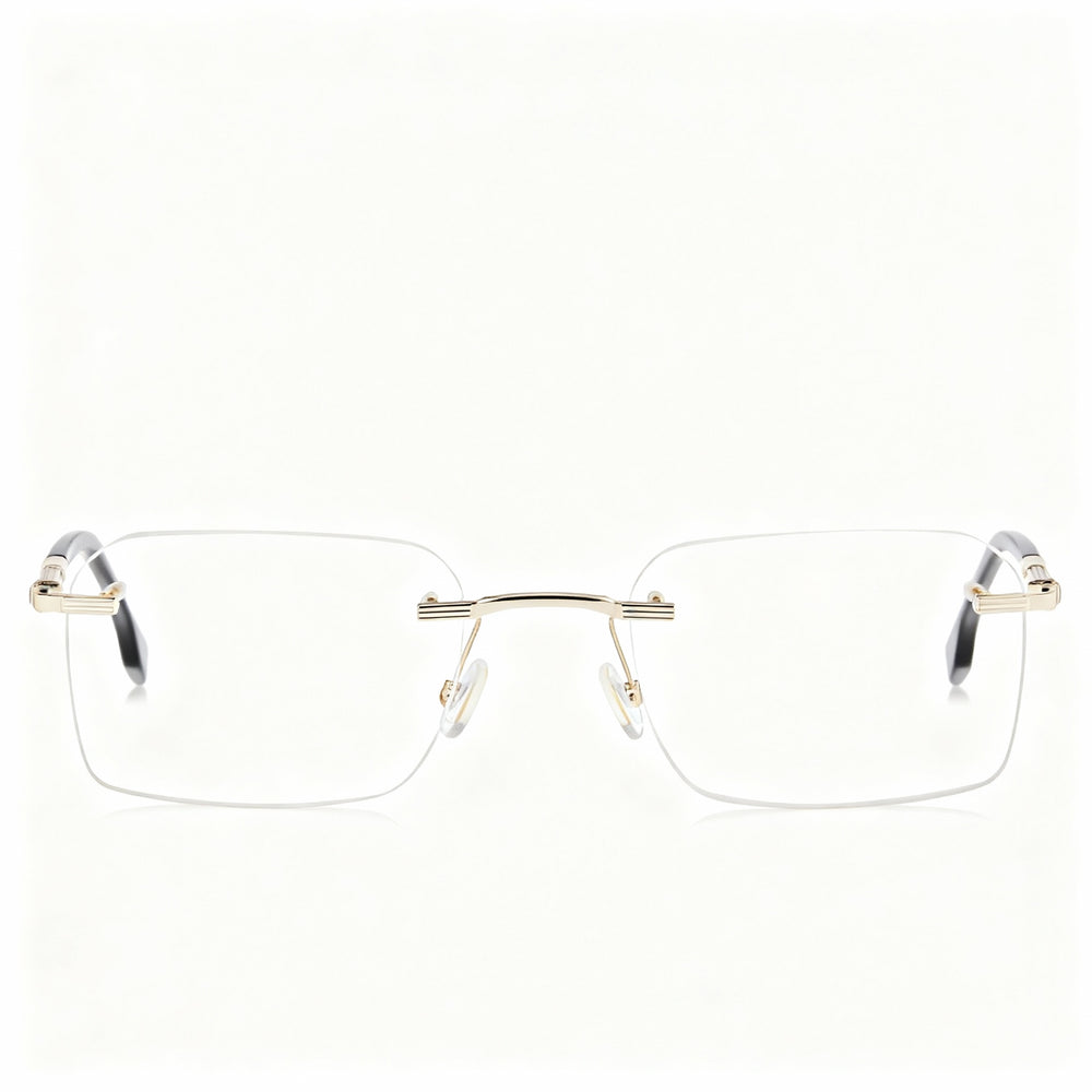 Colección de gafas Hugo Boss: Boss 1551/a, gafas ópticas con montura de metal negro y dorado para hombre, ancho de lente de 54 mm