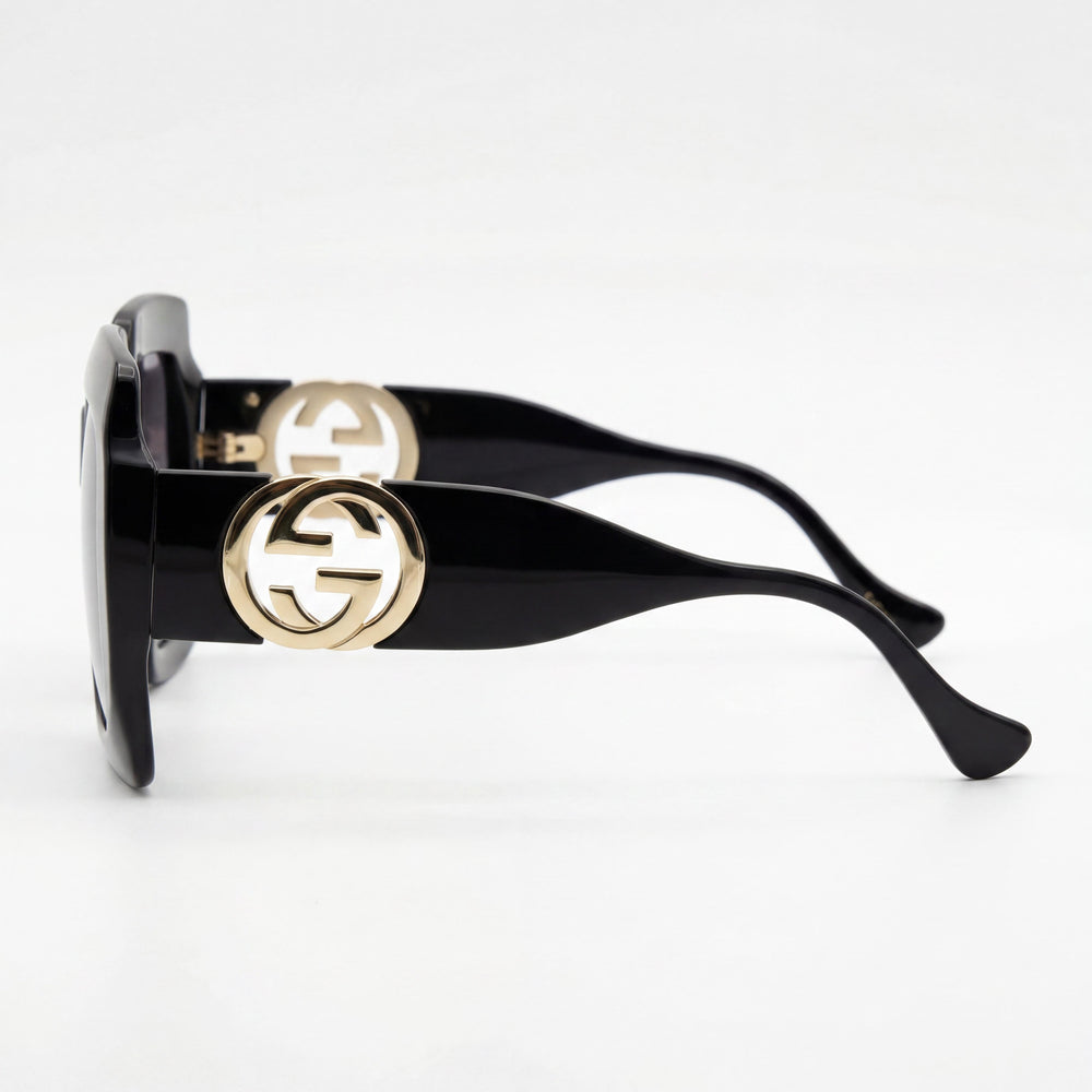 Gucci GG1022S Square/Rectangle Women's Black Injection Frame Gradient Grey Lenses UV Protection 54mm