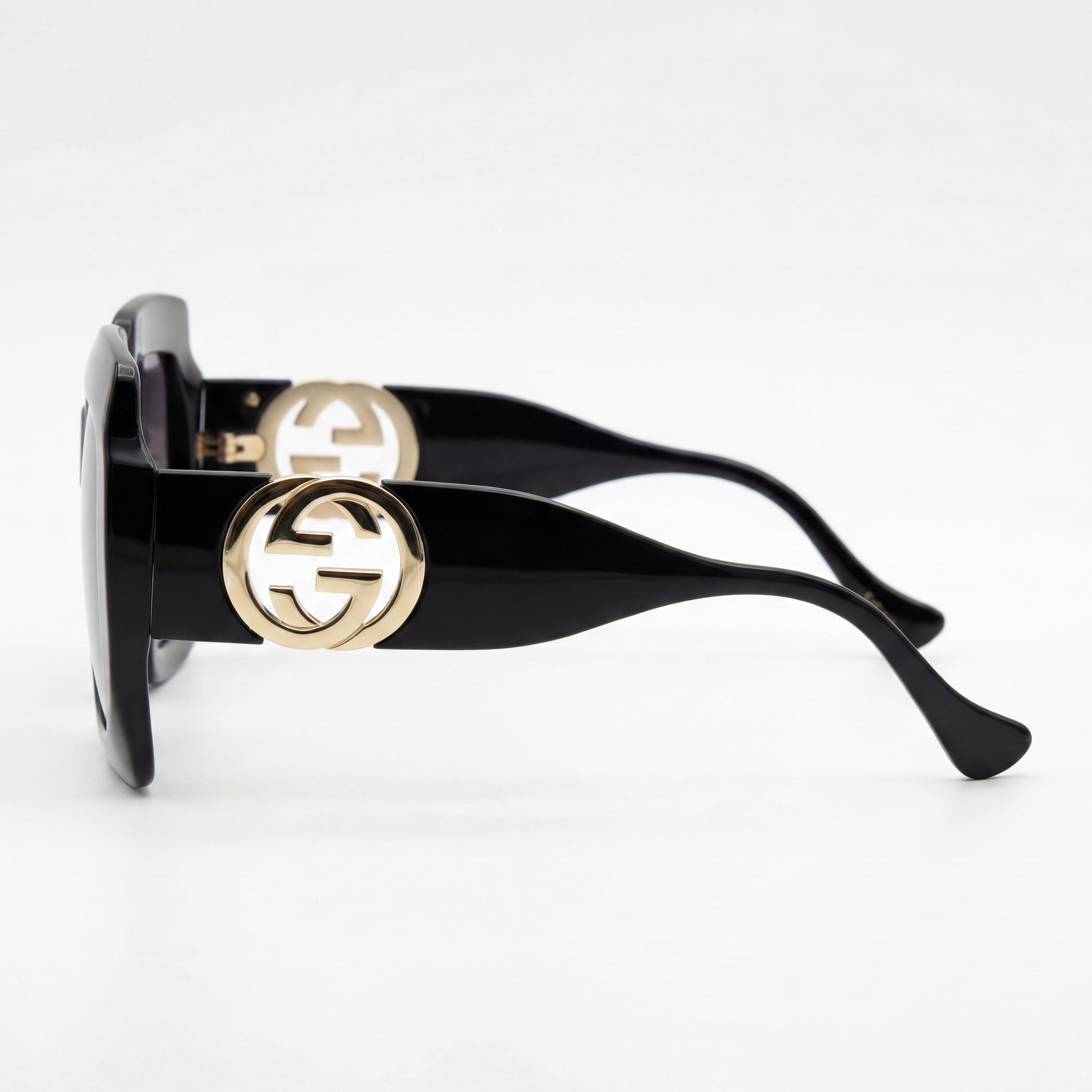 Gucci GG1022S Square/Rectangle Women's Black Injection Frame Gradient Grey Lenses UV Protection 54mm, Photo 3