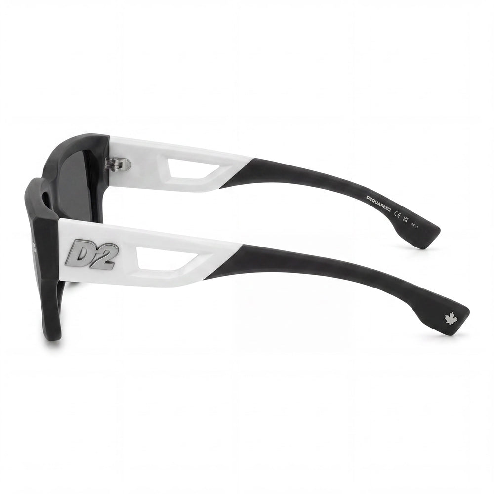 DSQUARED2 Gafas de hombre casual con montura de poliamida negra mate y lentes de policarbonato 53-19-145mm