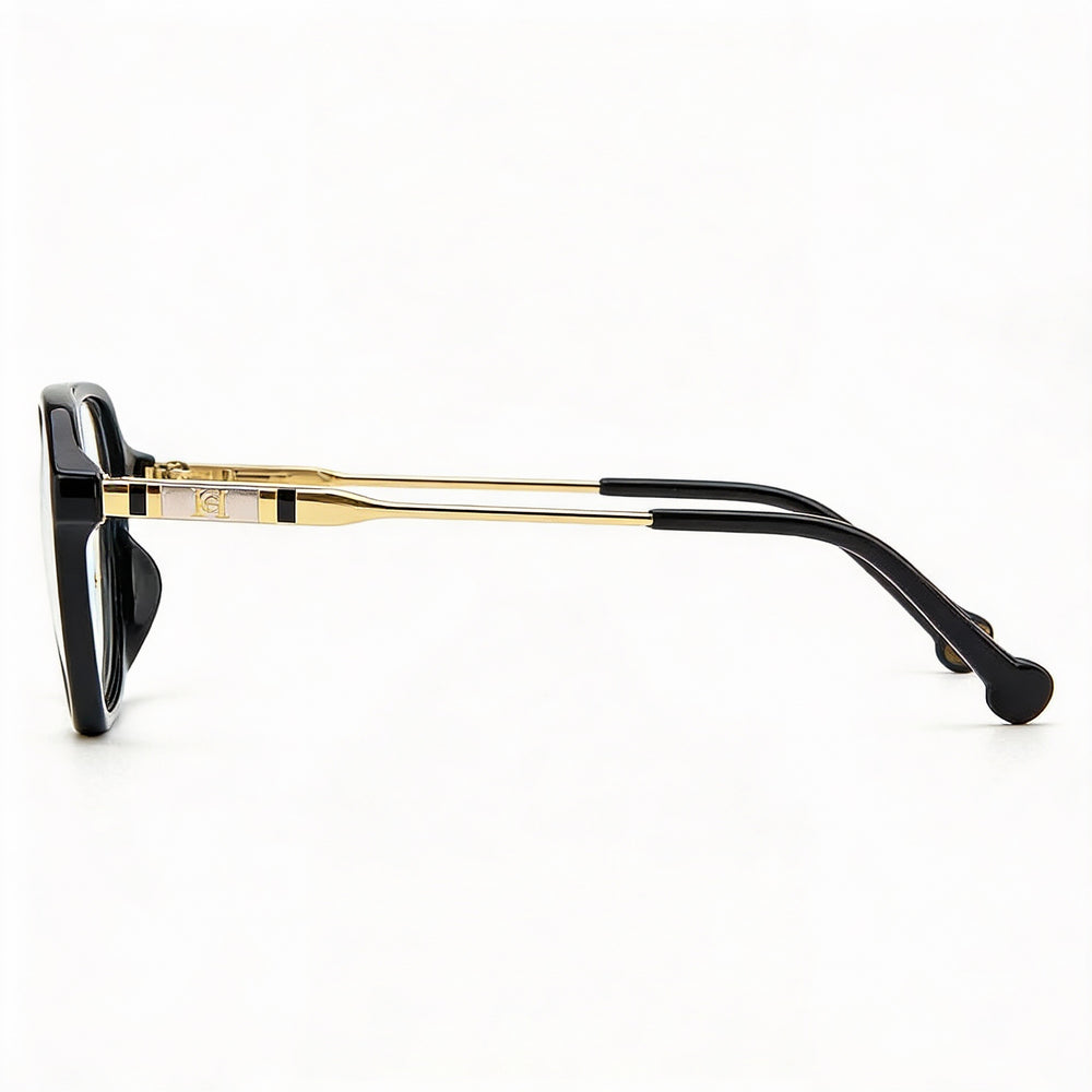 Gafas Carolina Herrera HER 0117 de estilo moderno con montura cuadrada de acetato negro y lentes negras 55-16-145
