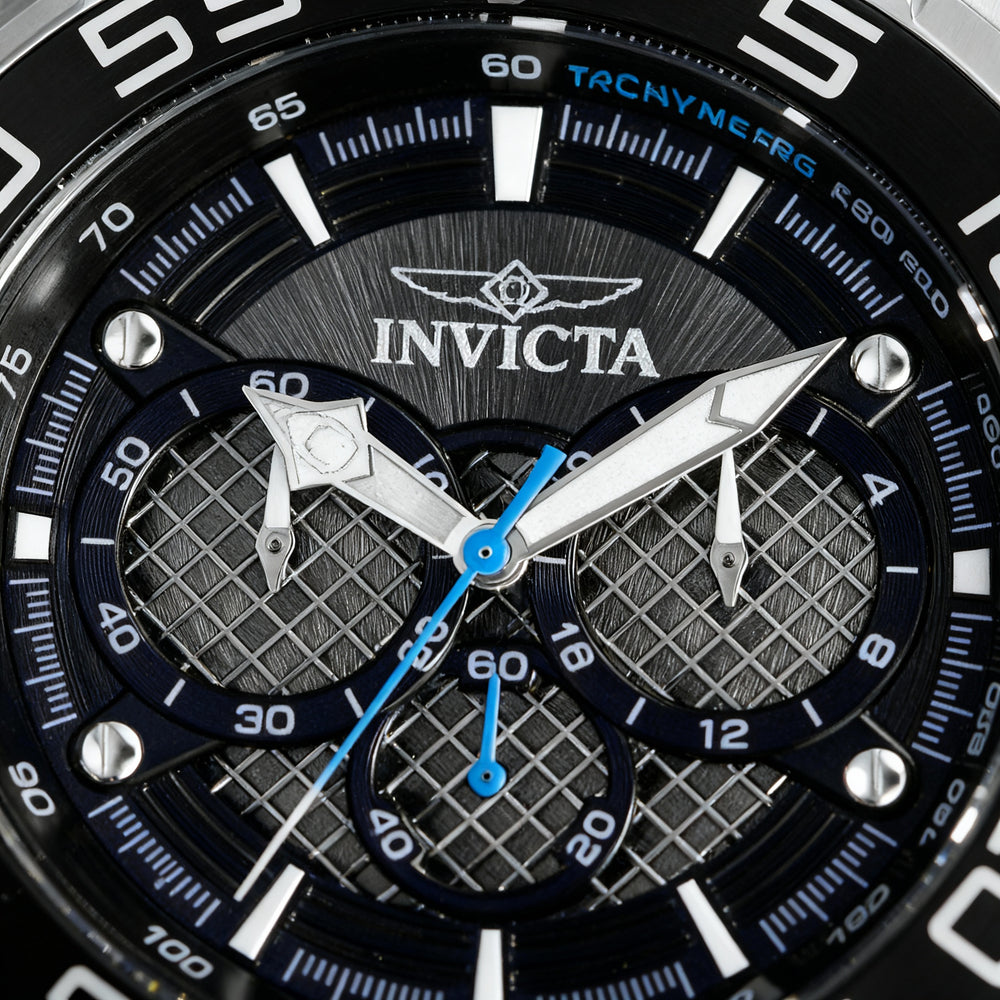 Reloj cronógrafo Invicta Speedway para hombre, luminoso, de acero inoxidable, plateado y negro, de 50 mm.
