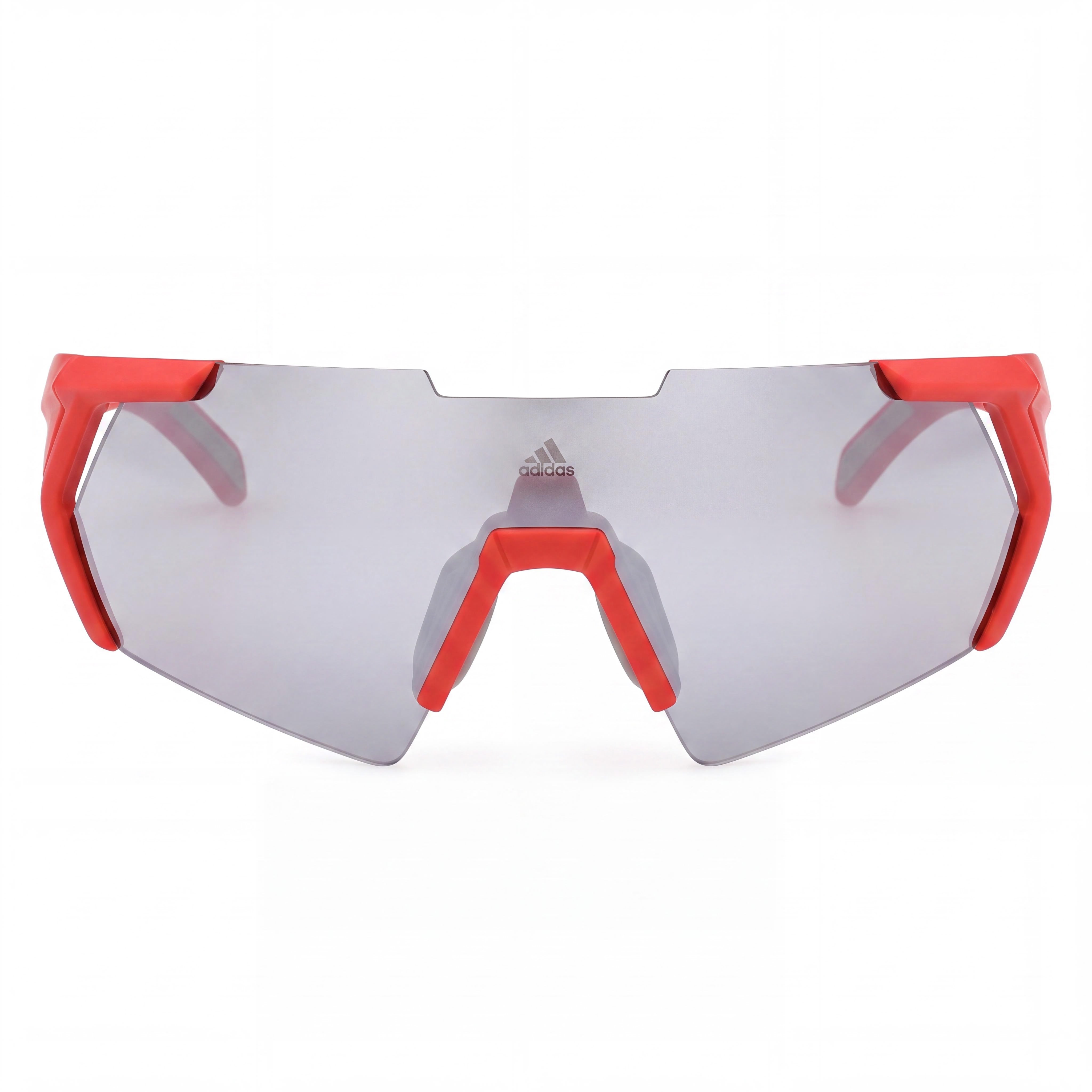 adidas Gafas de sol modernas para hombre, con protección UV, sin polarizar, espejo rojo brillante inyectado, humo, 140 mm, Photo 2