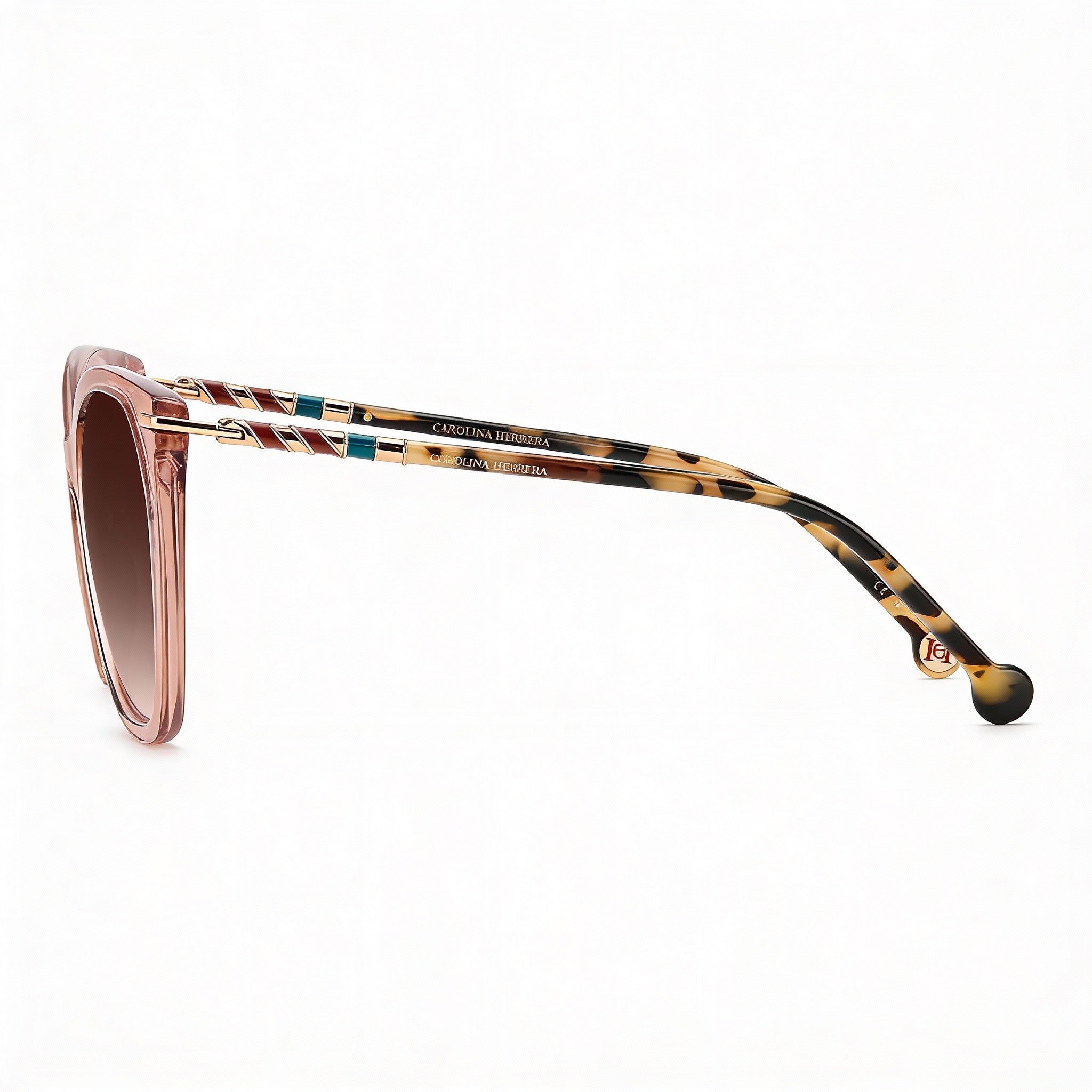 Carolina Herrera Her 0091/S Women's Nude Havana Plastic Brown Gradient 100% UV Protection Sunglasses 56-20-145, Photo 3