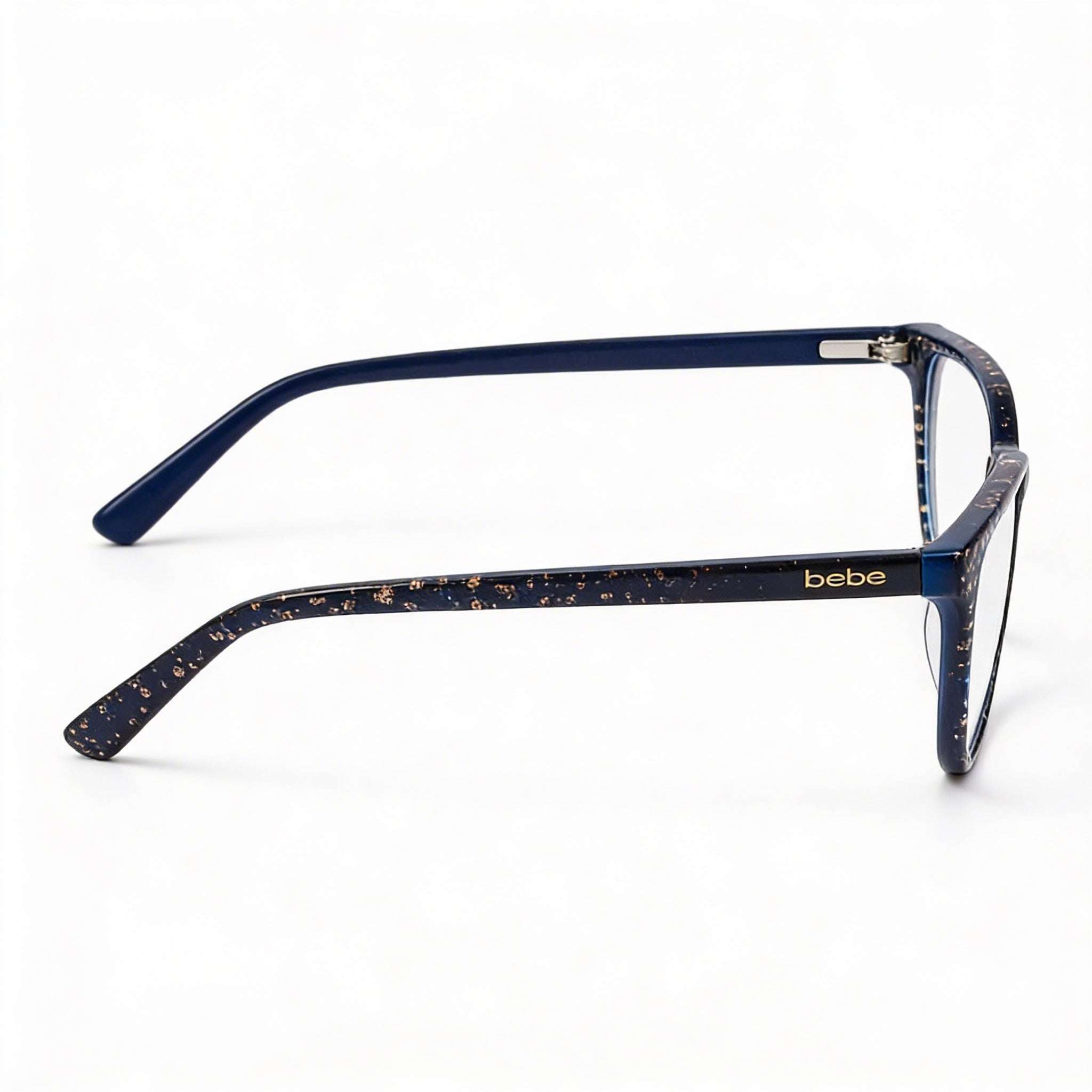 bebe Bb5201 Men's Lightweight Eyeglasses, featuring a Blue Animal finish on a Metal Frame, 53mm Lens Width, Photo 2