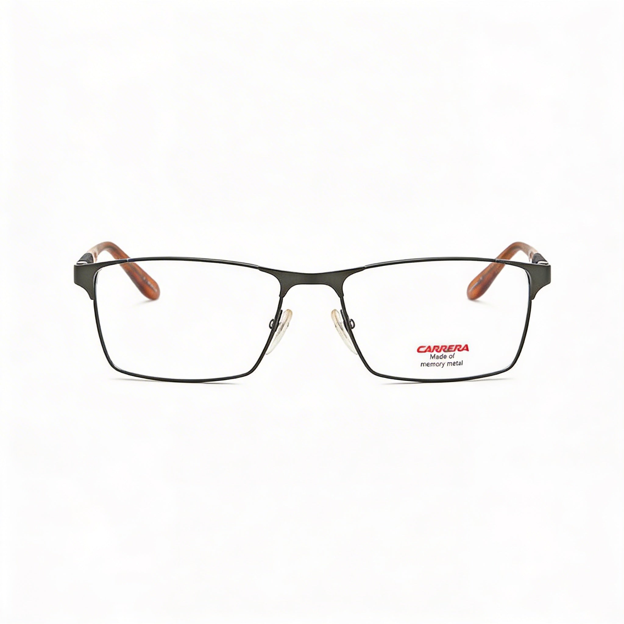 Carrera Gafas de metal de montura completa, unisex, modernas, rectangulares, con lentes transparentes en rutenio mate - Ancho de lente de 56mm, Photo 2