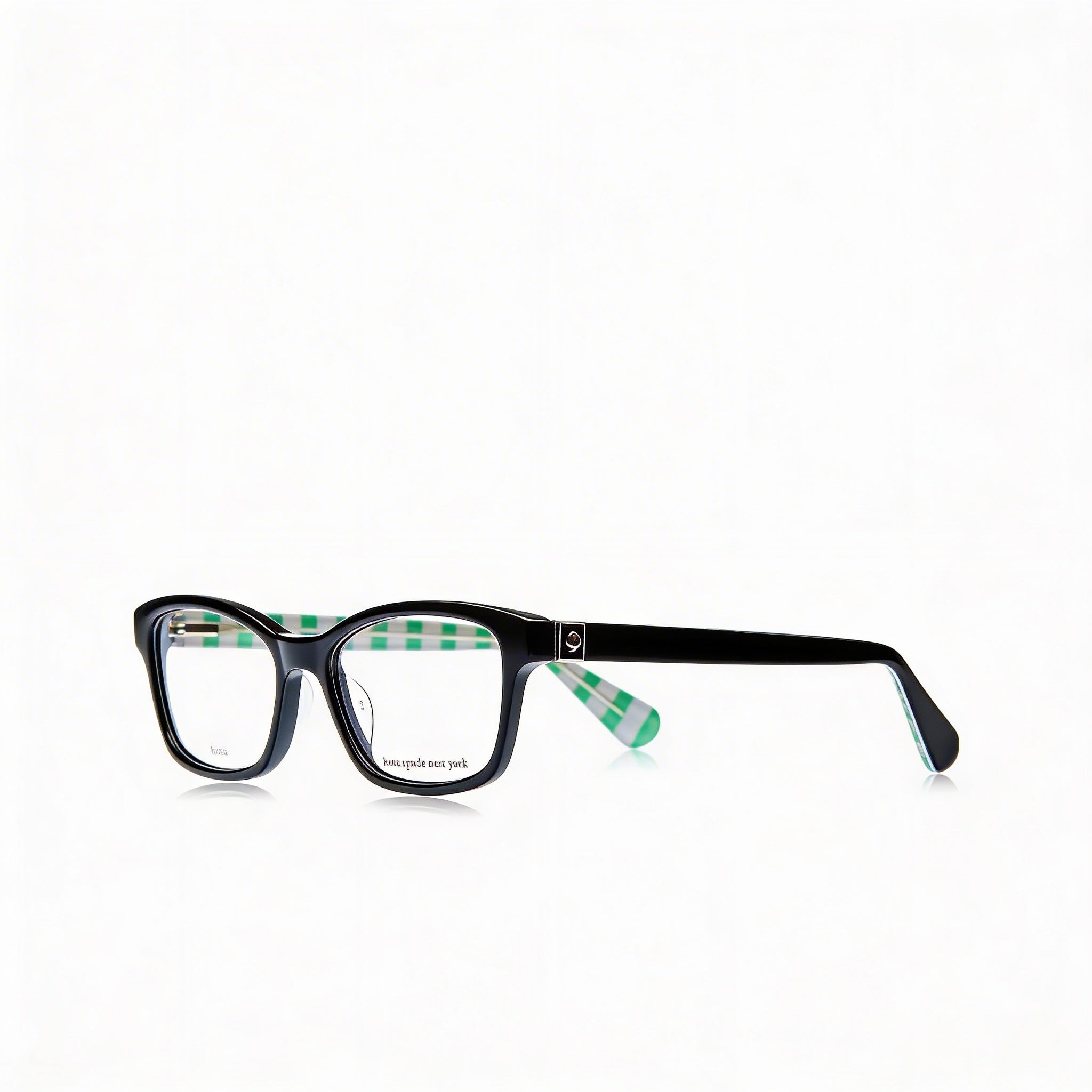 Kate Spade New York Women's Modern Black Acetate Frame Eyeglasses with Demo Lenses, 50mm Lens Width, Photo 3