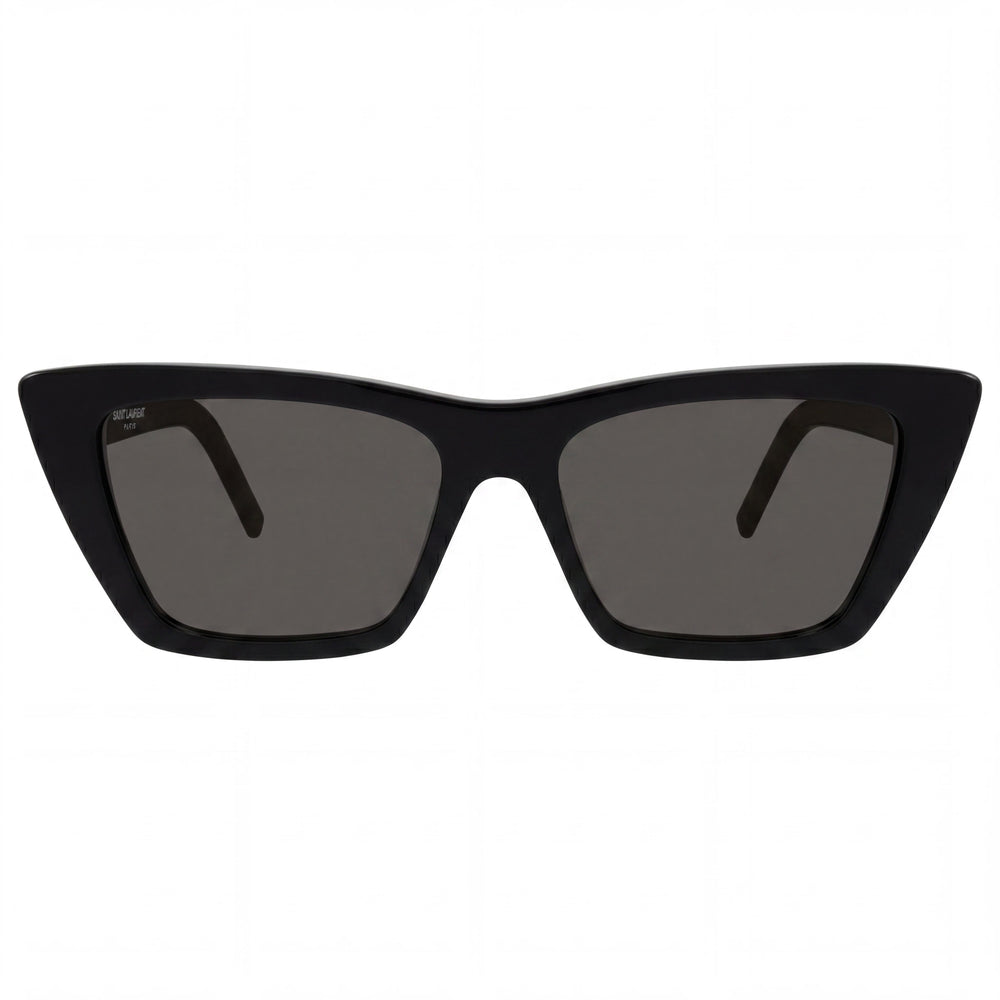 Gafas de sol Saint Laurent Classic para mujer, de plástico, negras y grises, no polarizadas, aptas para lentes recetados, protección UV, 53 mm