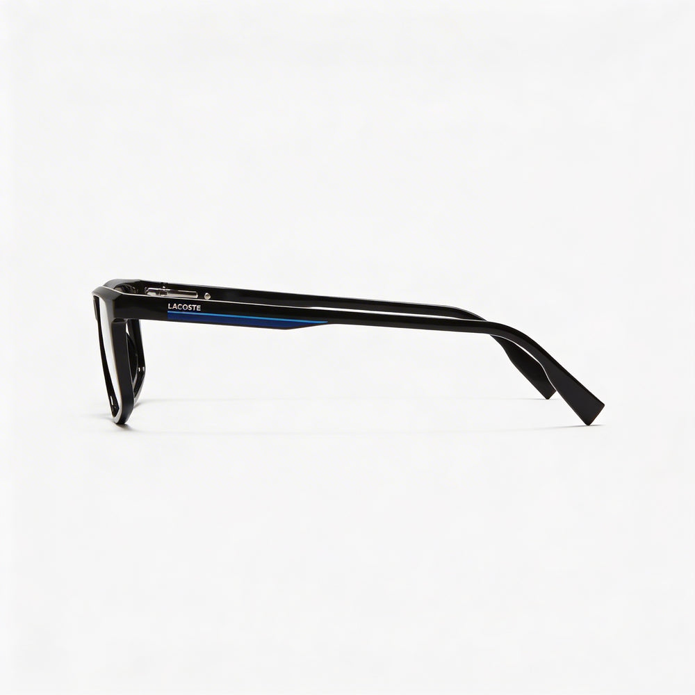 Lacoste Casual Black Frame Ophthalmic Eyeglasses for Men with Transparent Plastic Lenses 55-14-145