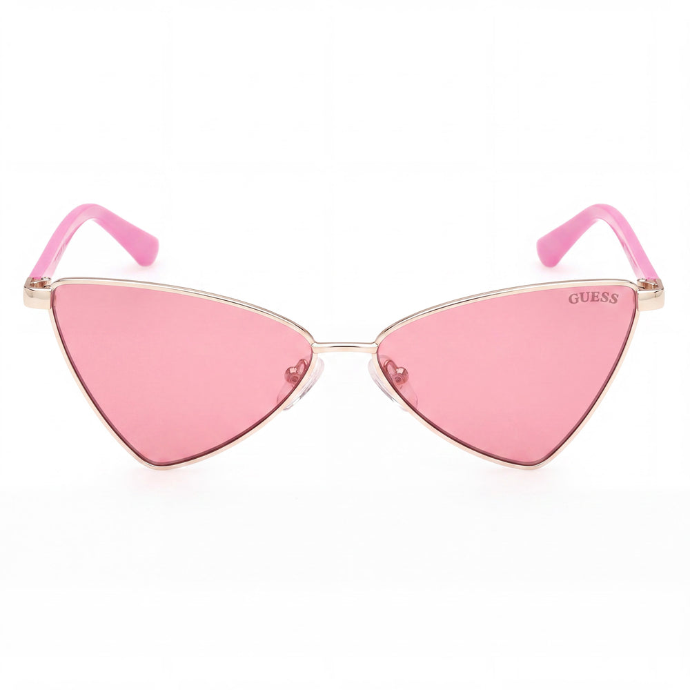 GUESS GU8286 Women's Sunglasses, Metal Gold Frame, Bordeaux Polycarbonate Non-Polarized Lenses, Size 55-13-135mm