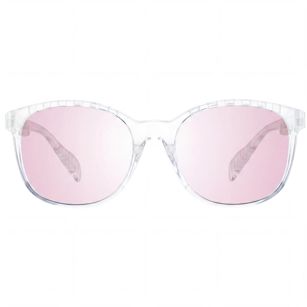 adidas SP0011 Unisex Sunglasses with Crystal Plastic Frame, Brown Mirror Non-Polarized Lenses, UV Protection, 58mm