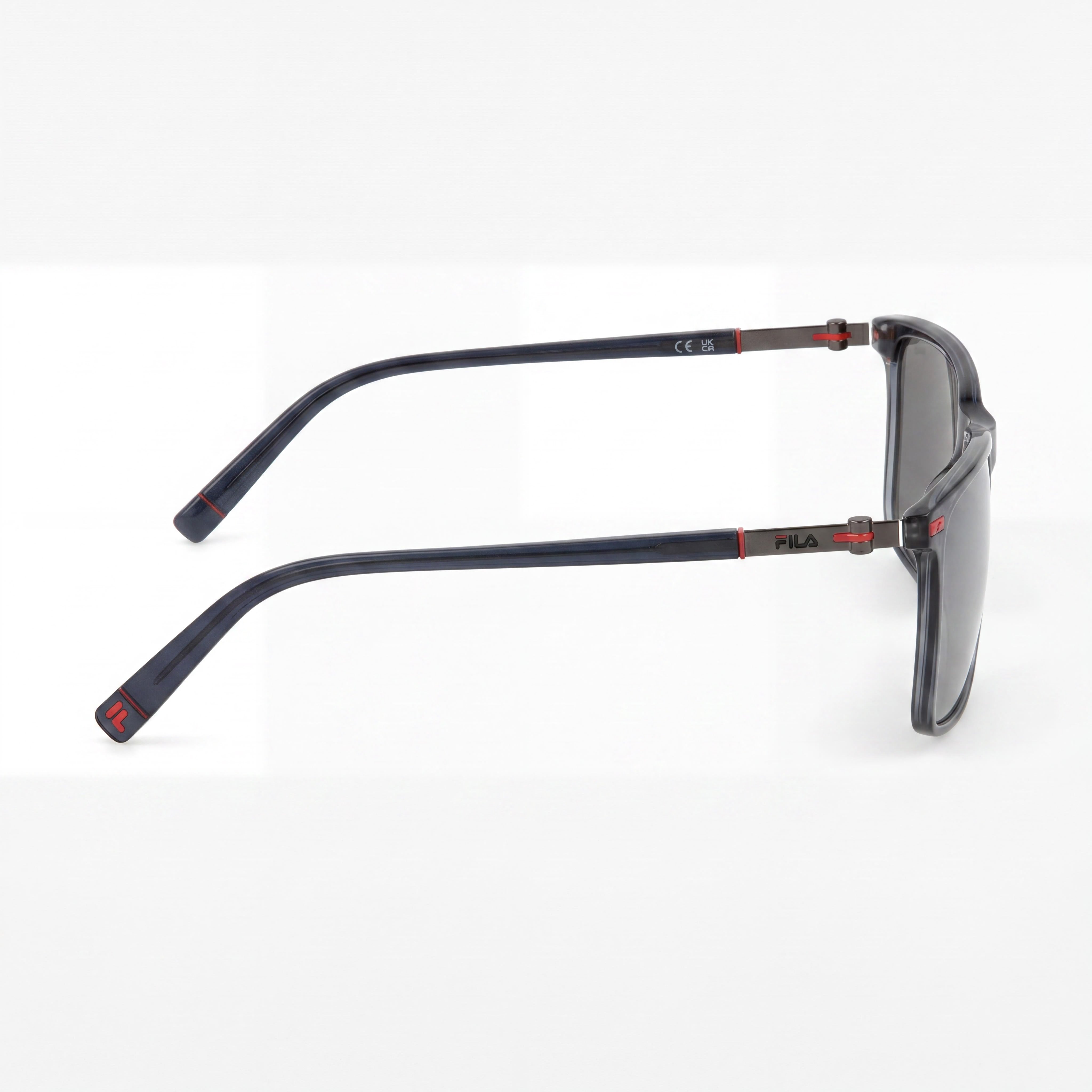 Gafas de sol informales Fila para hombre, lentes de tritán, montura gris asfalto brillante, espejo plateado ahumado, protección UV, 57 mm, Photo 2