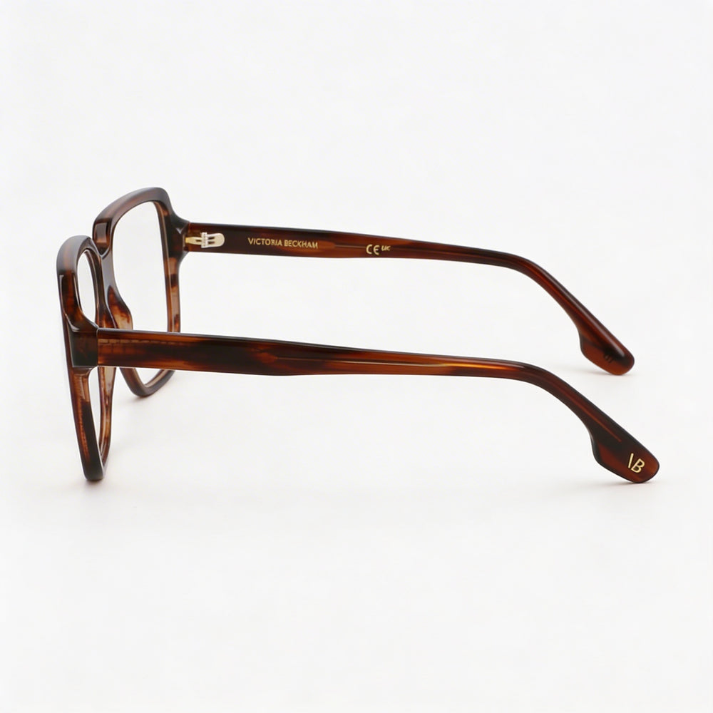 Victoria Beckham Vb2668 Women's Brown Horn Prescription Ready Eyeglasses with Clear Demo Lenses 53-17-140
