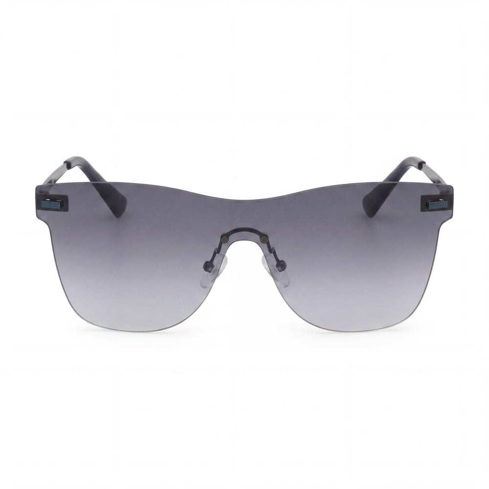 GUESS Gf0186 Gafas de Sol sin Montura Tipo Pantalla para Hombre, Plástico Azul Mate con Degradado, Lentes Gris Degradado, 50 mm, Protección UV