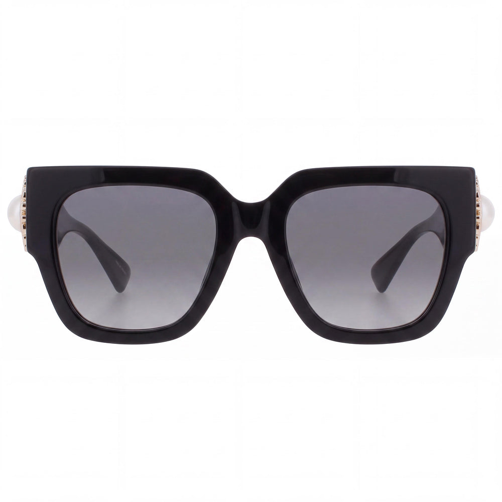 Moschino Women's MOS153/S/US Black Plastic Square Grey Shaded 100% UV Non-Polarized Sunglasses 52mm