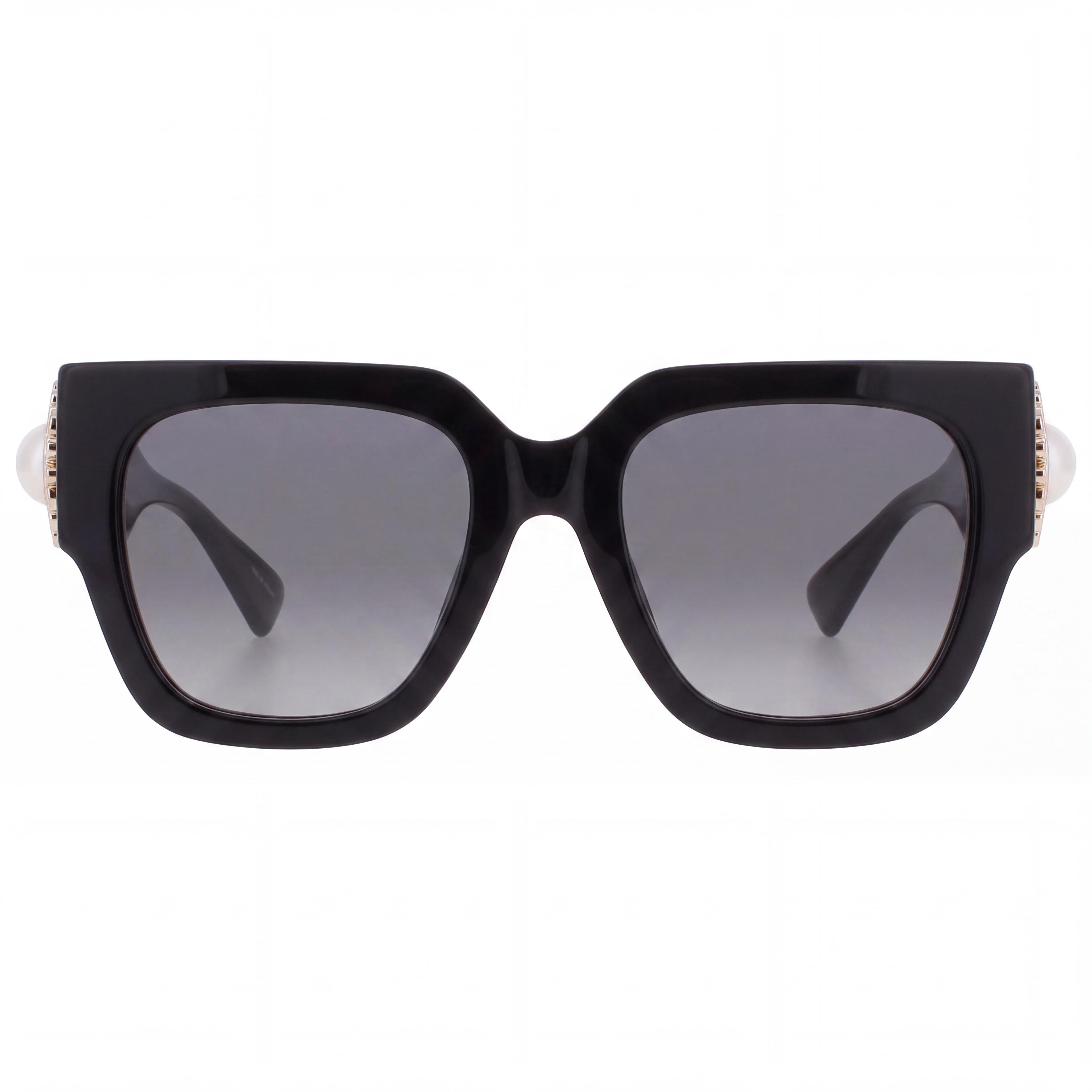 Moschino Women's MOS153/S/US Black Plastic Square Grey Shaded 100% UV Non-Polarized Sunglasses 52mm, Photo 2