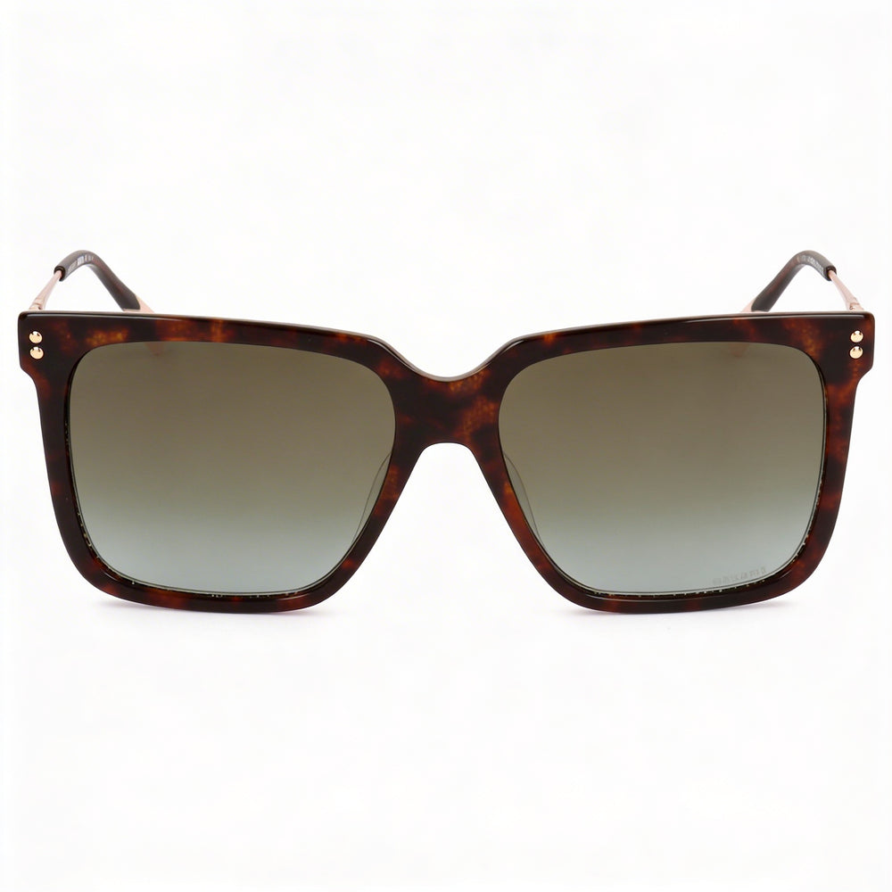 Gafas de sol clásicas Missoni para mujer, acetato carey oscuro, lentes degradadas marrones, 100% protección UV, 57mm