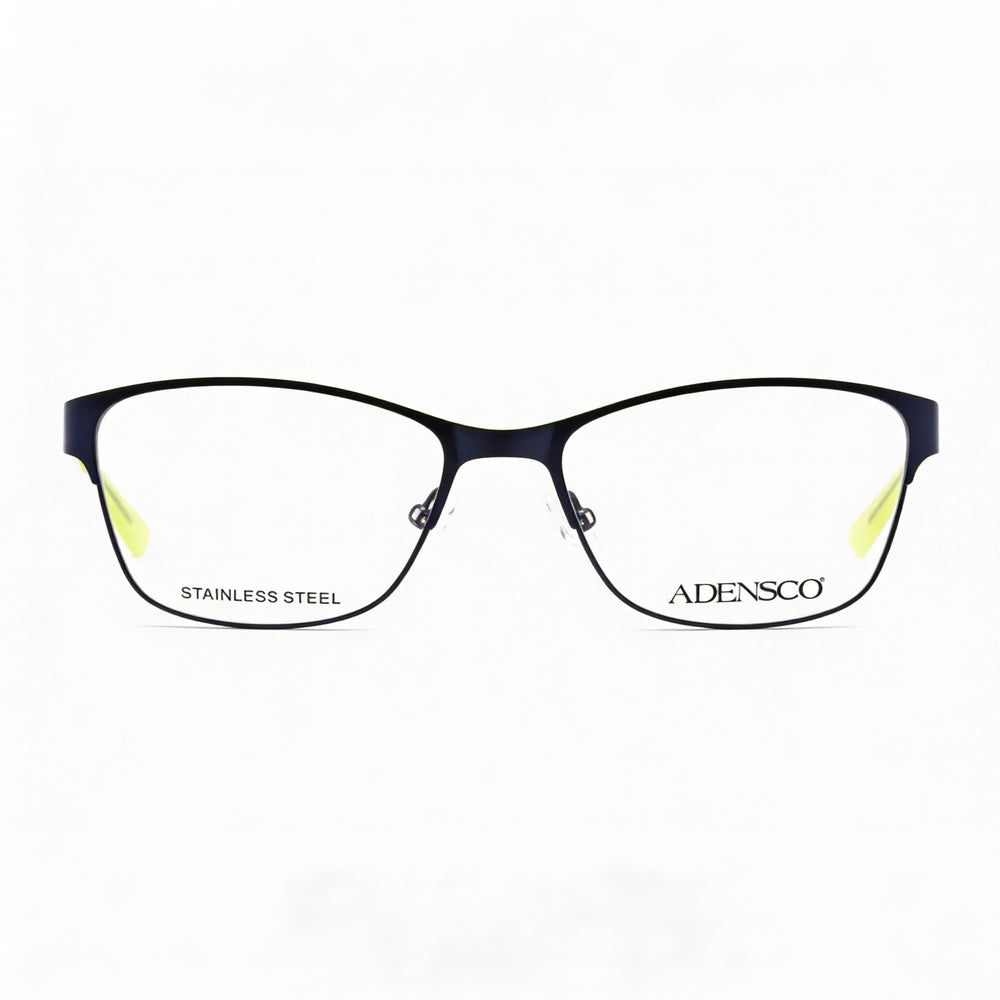 Adensco 205 Unisex Full Rim Rectangular Metal Frame Navy Eyeglasses with Clear Lenses 51mm