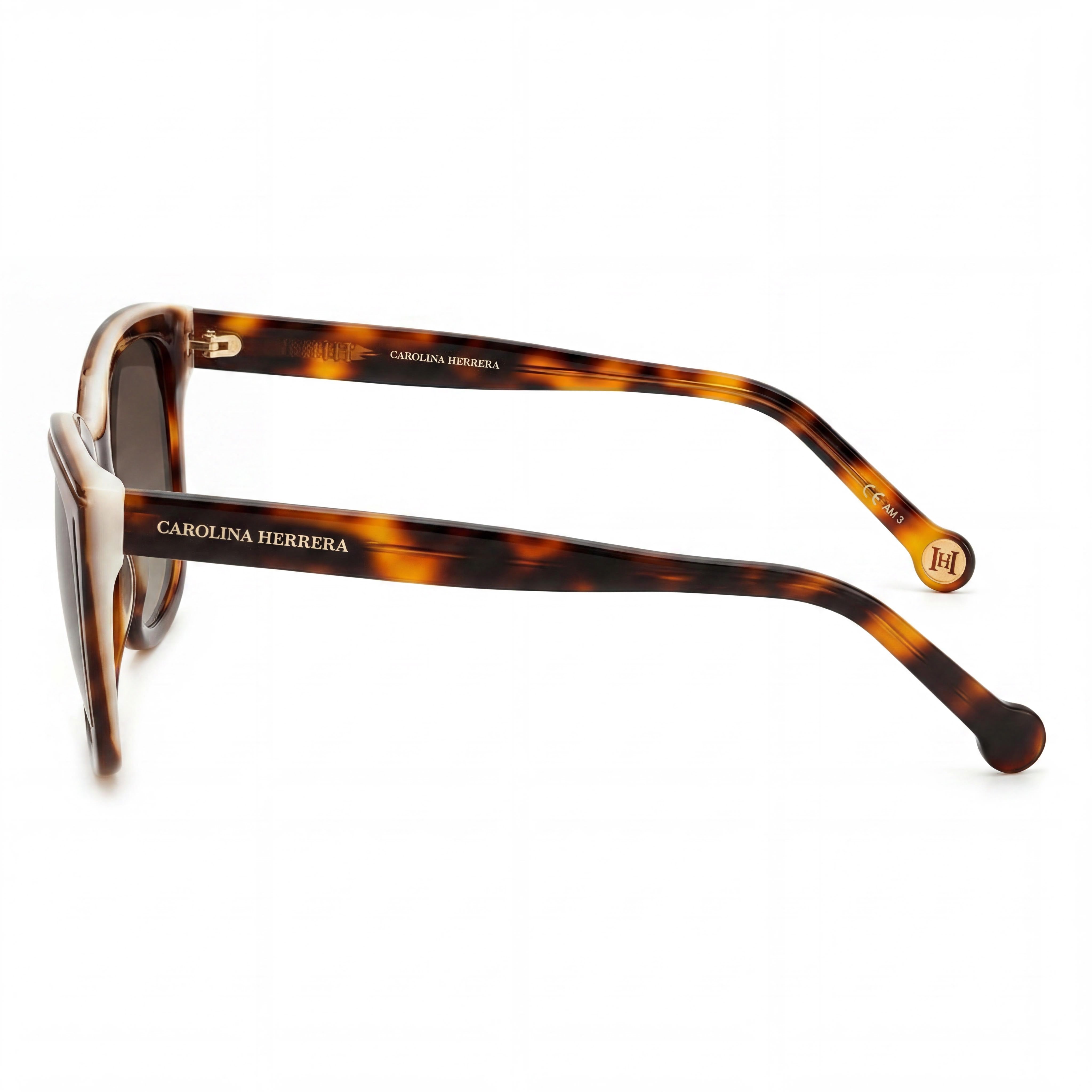 Carolina Herrera HER 0144/S Women's Cat-Eye Acetate UV Protection Sunglasses 53mm Havana White Frame Brown Shaded Lenses, Photo 3