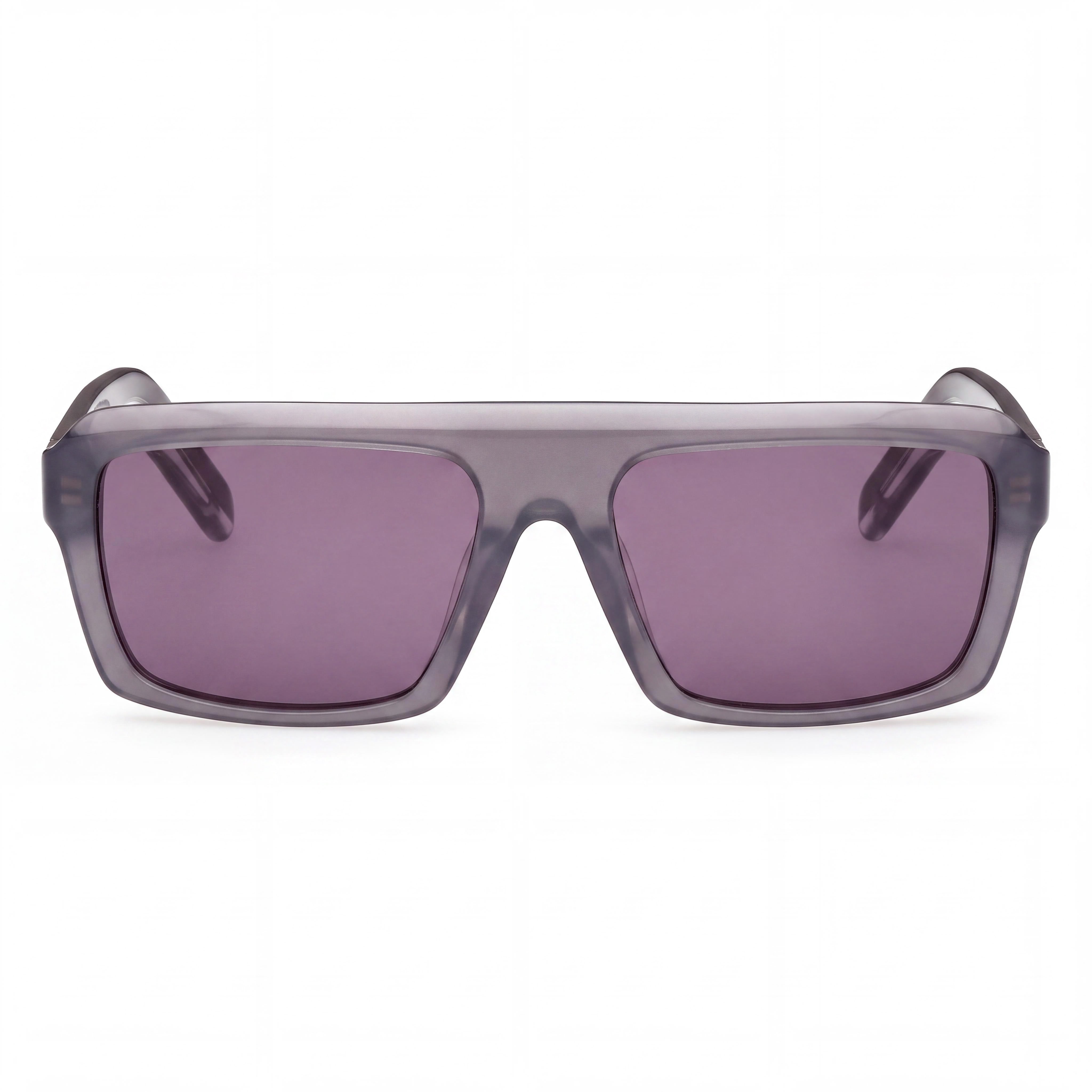 adidas Originals Classic Unisex Shiny Grey Plastic Purple Lens 100% UVA & UVB Protection Non-Polarized 55mm Sunglasses, Photo 2